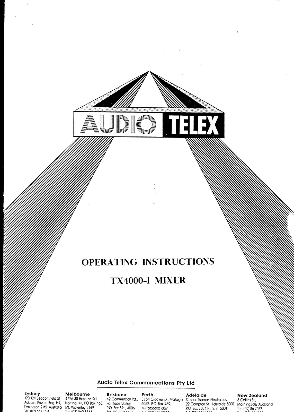 Audio telex TX4000-1 User Manual