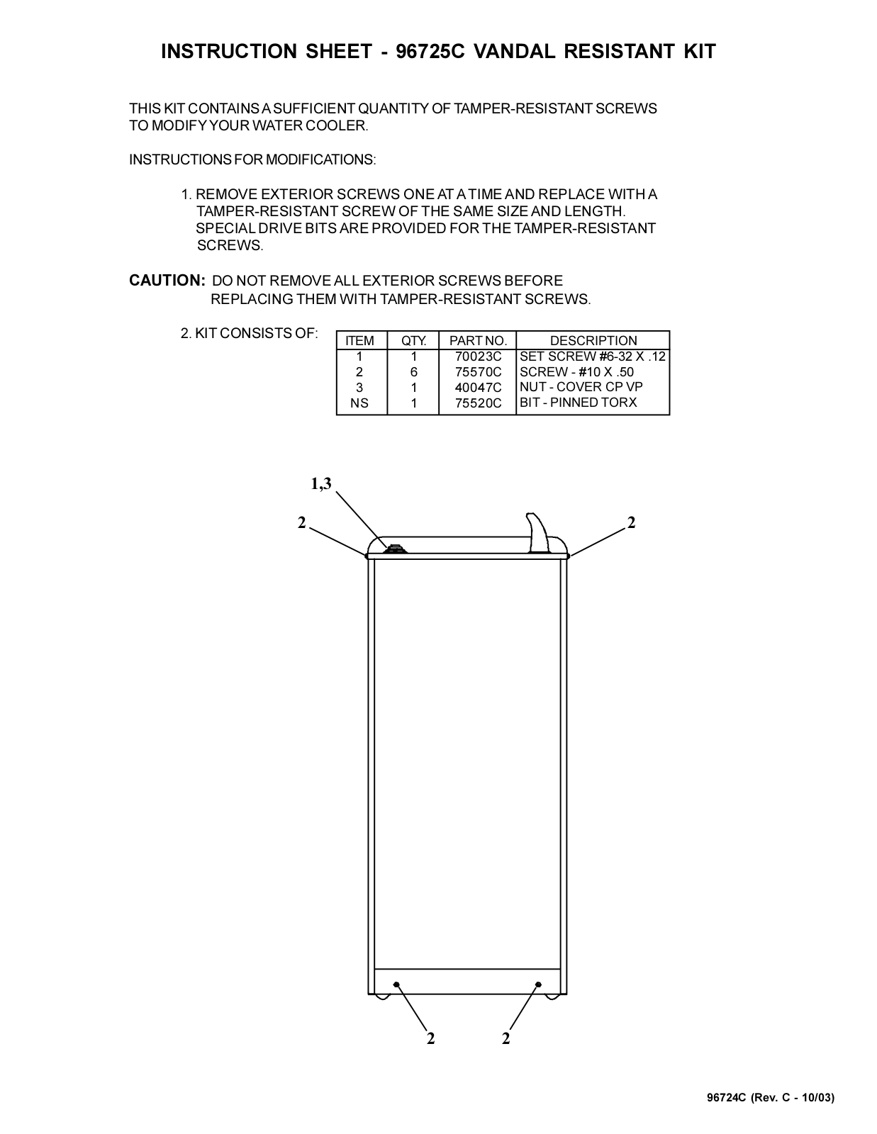 Elkay 96725C Installation  Manual