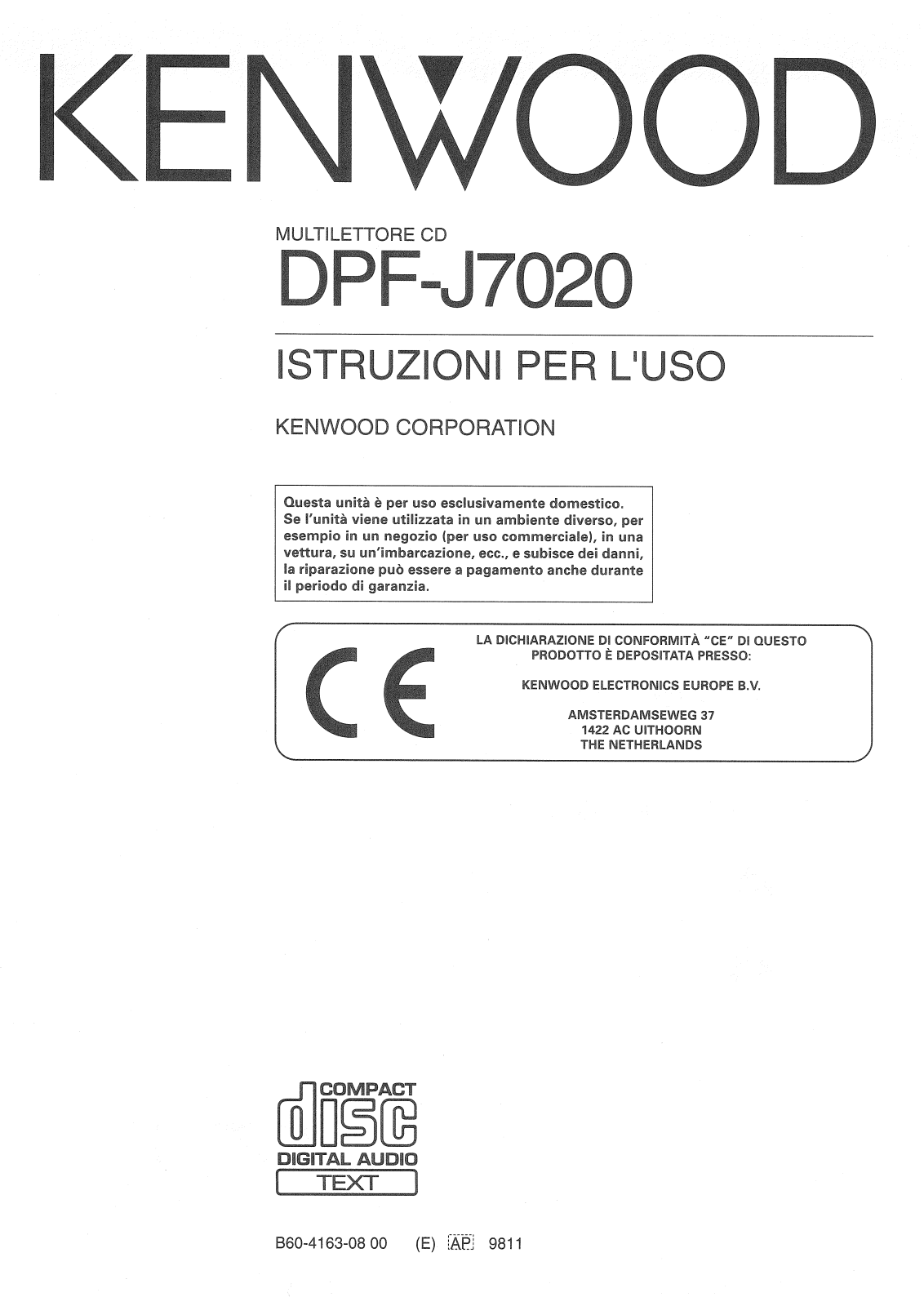 Kenwood DPF-J7020 User Manual