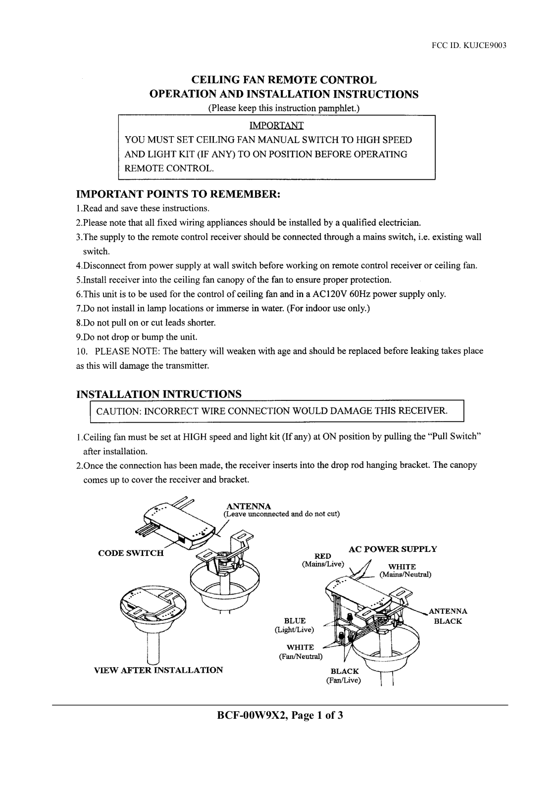 Chungear Co CE9003 User Manual