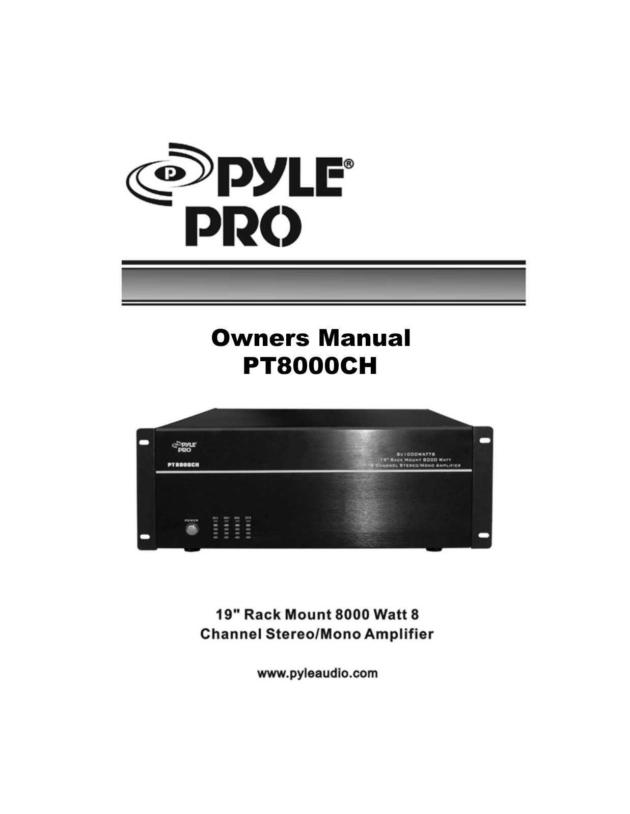 PYLE Audio PT8000CH User Manual