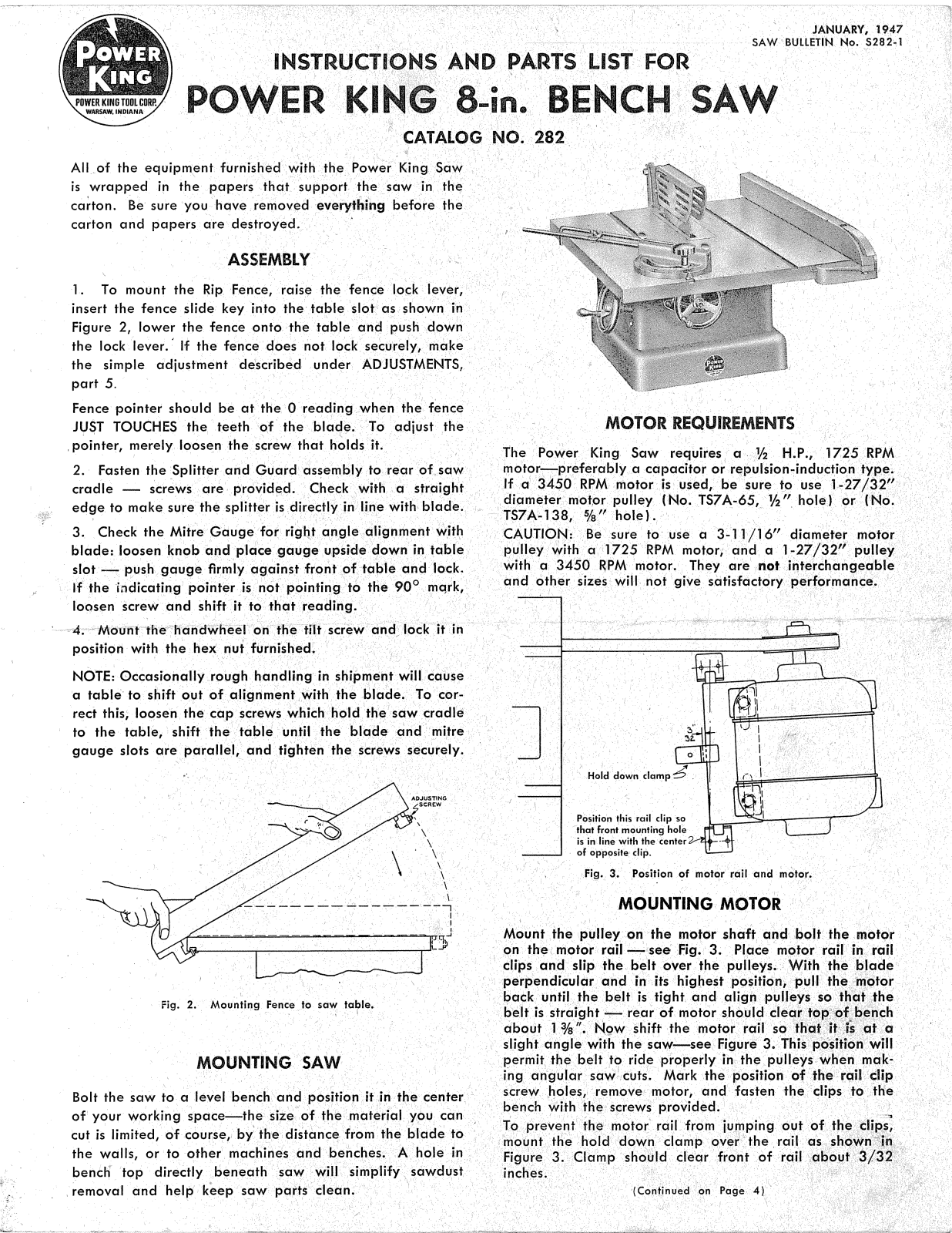 Power King Tool Power King 8-inch Bench Saw Table Saws - ManualMachine.com