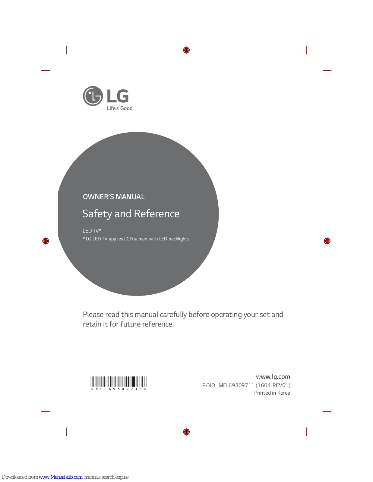 LG MFL69309711, 1604-REV01, MFL69309714 Owner's Manual