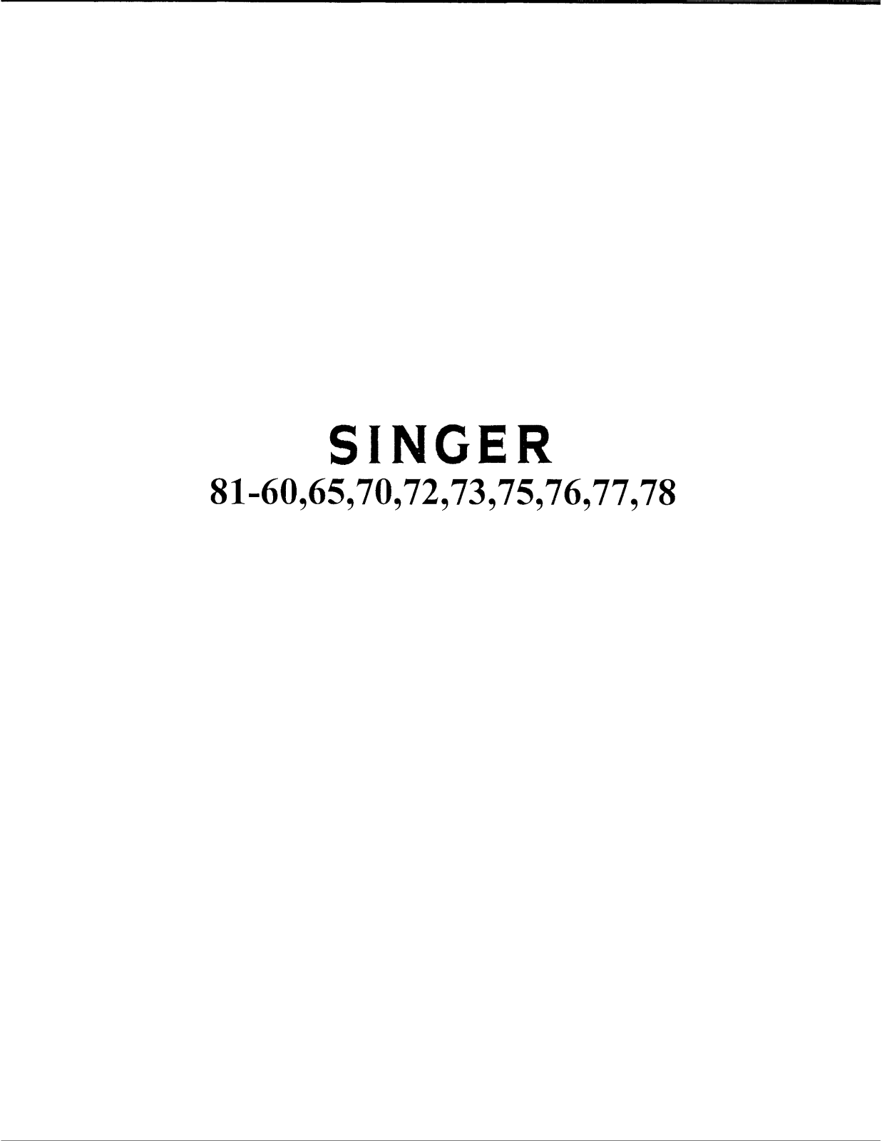 Singer 81-75, 81-72, 81-78, 81-77, 81-76 Instruction Manual