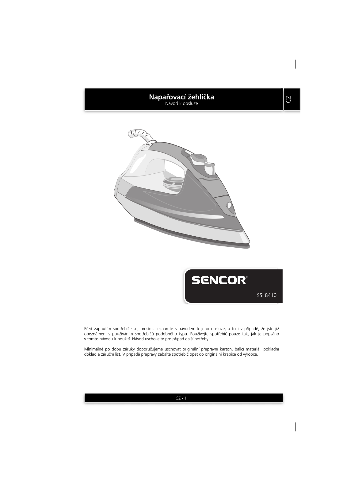 Sencor SSI 8410VT, SSI 8410SR User Manual