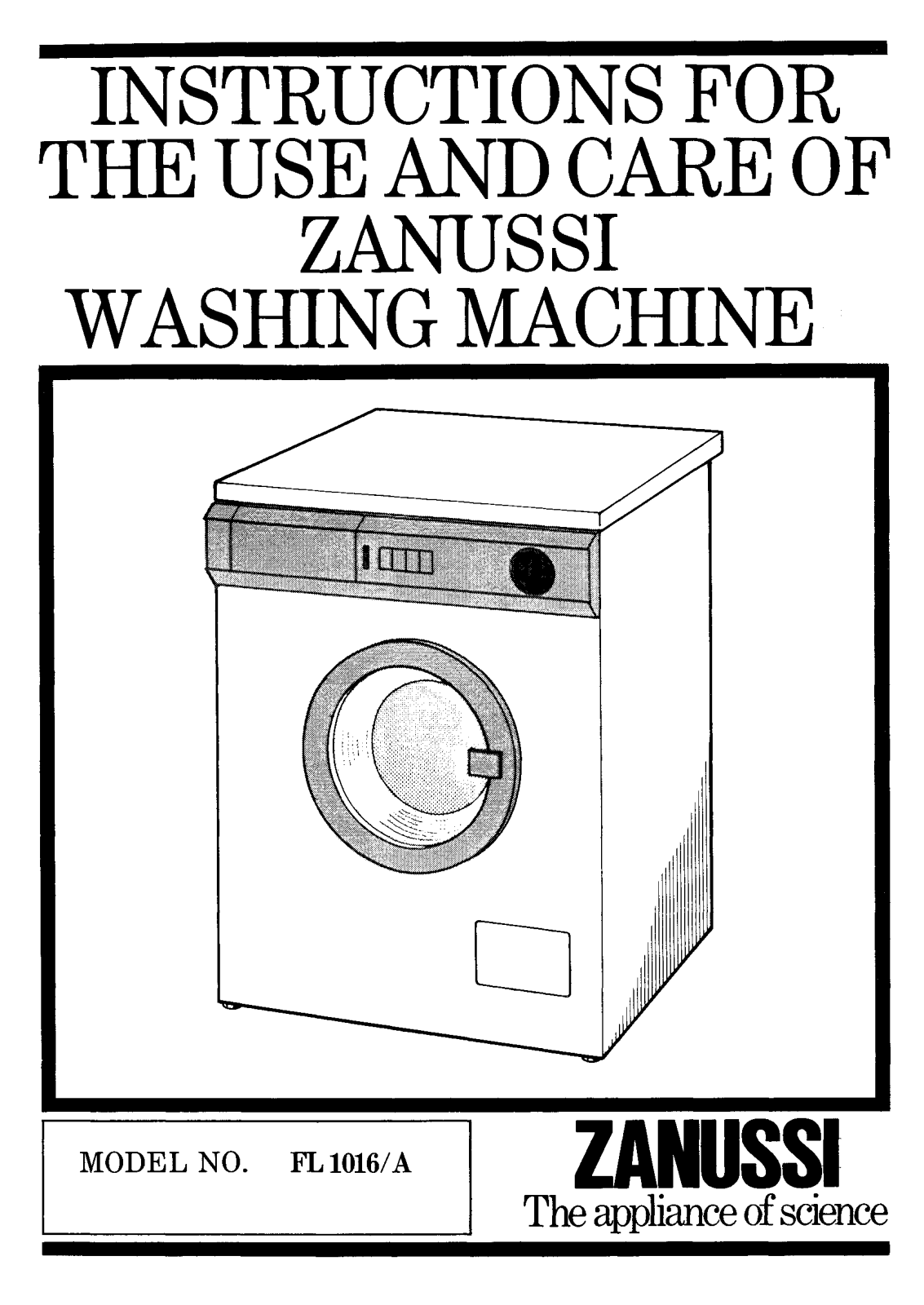 Zanussi FL 1016-A User Manual