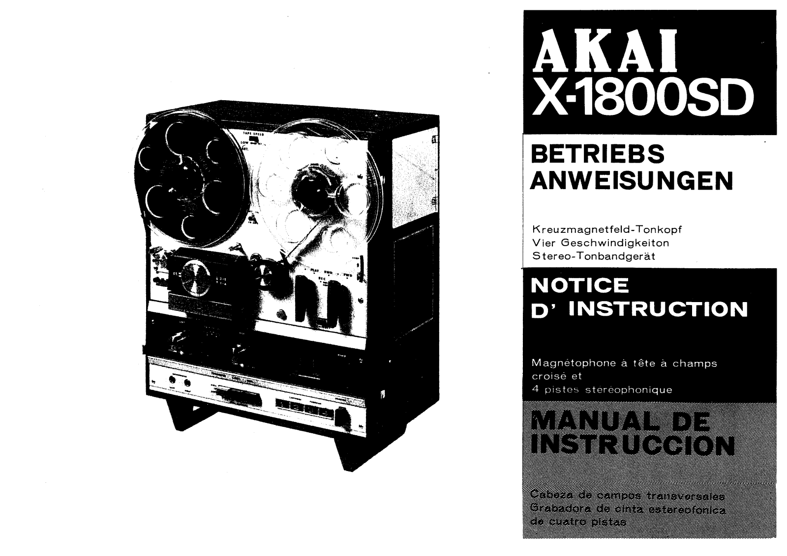 Akai X-1800-SD Owners manual