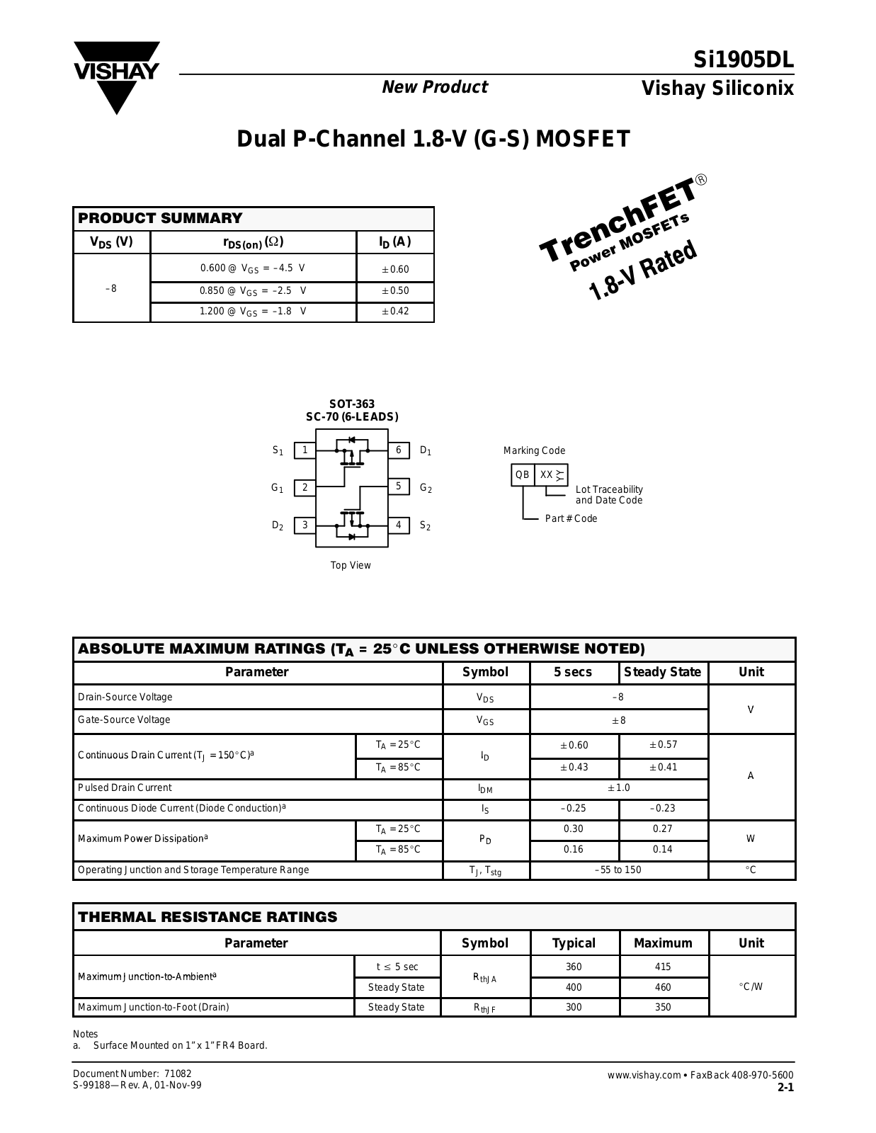 Vishay Si1905DL Schematic