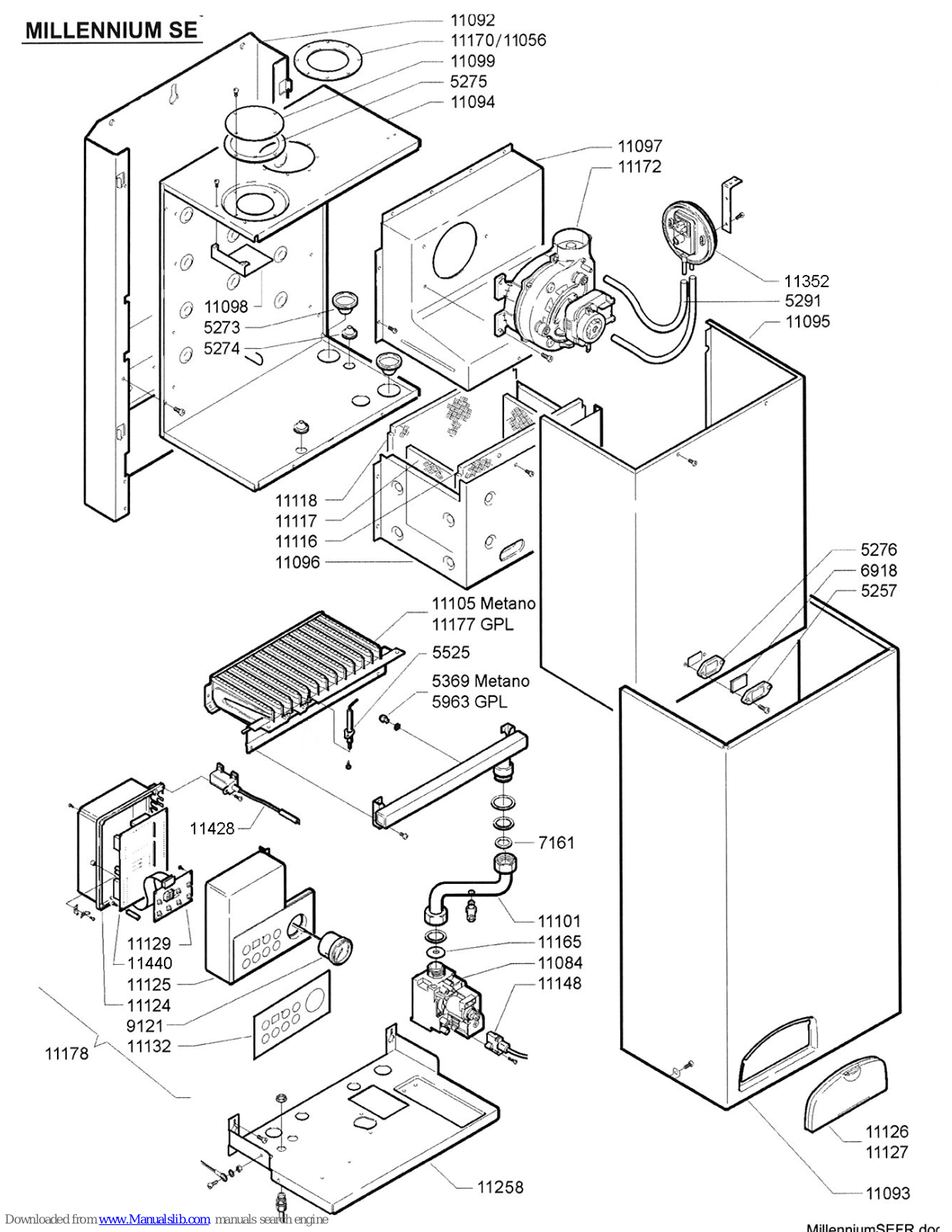 SANT ANDREA MILLENNIUM SE ELEC - SCHEMA, MILLENNIUM SE GAZ - SCHEMA, MILLENNIUM SE User Manual