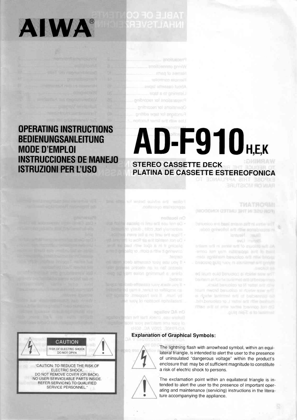 Aiwa AD-F910 User Manual