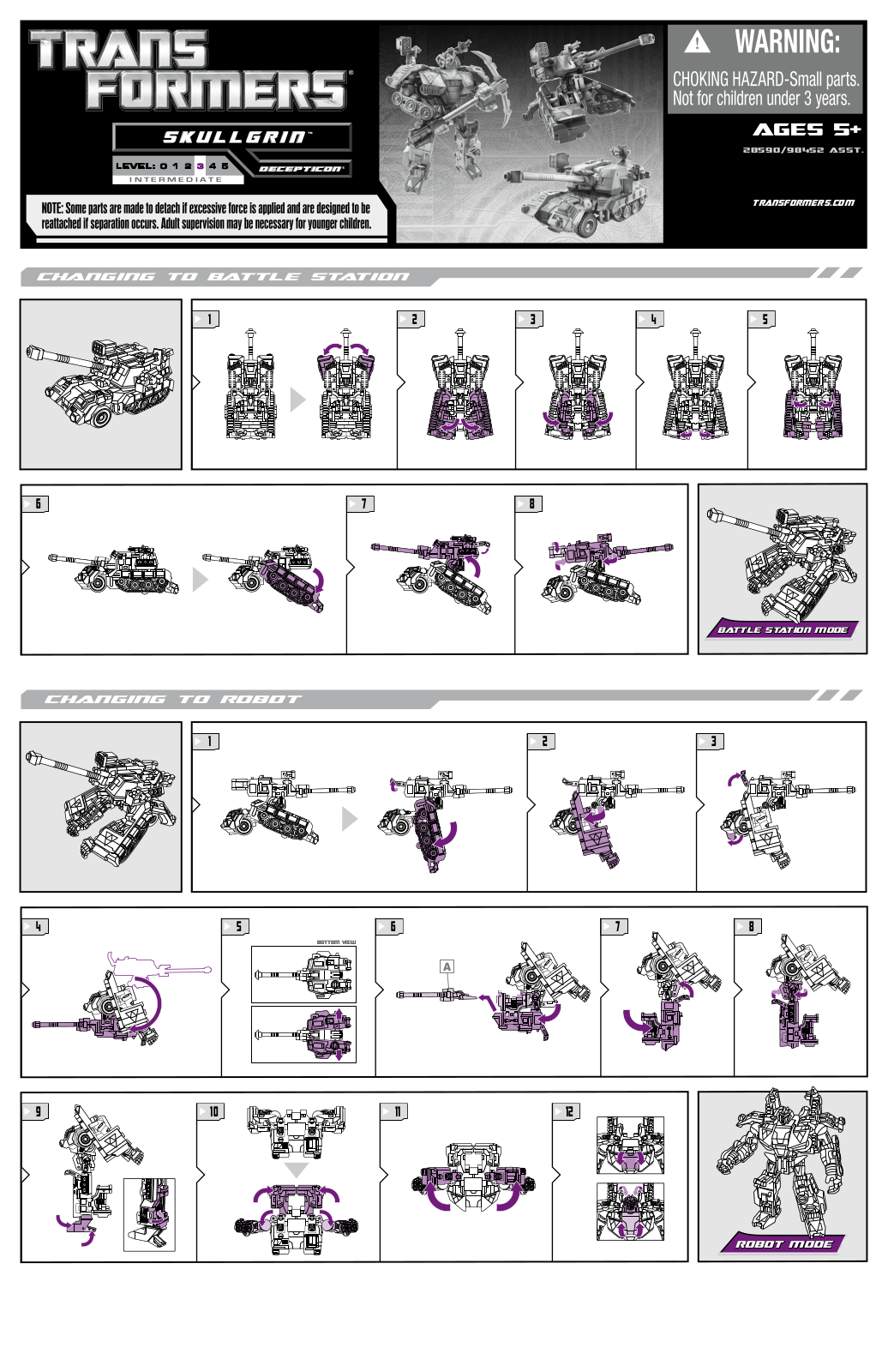 HASBRO Transformers Skullgrin User Manual