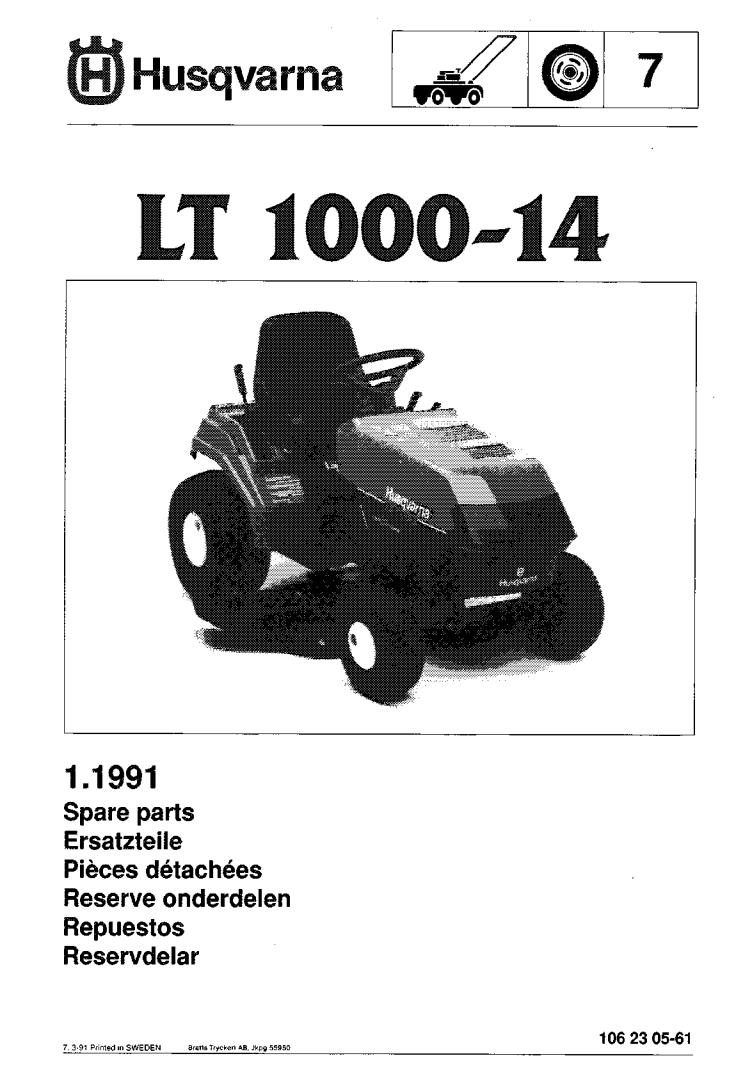 Husqvarna LT 1000-14 User Manual