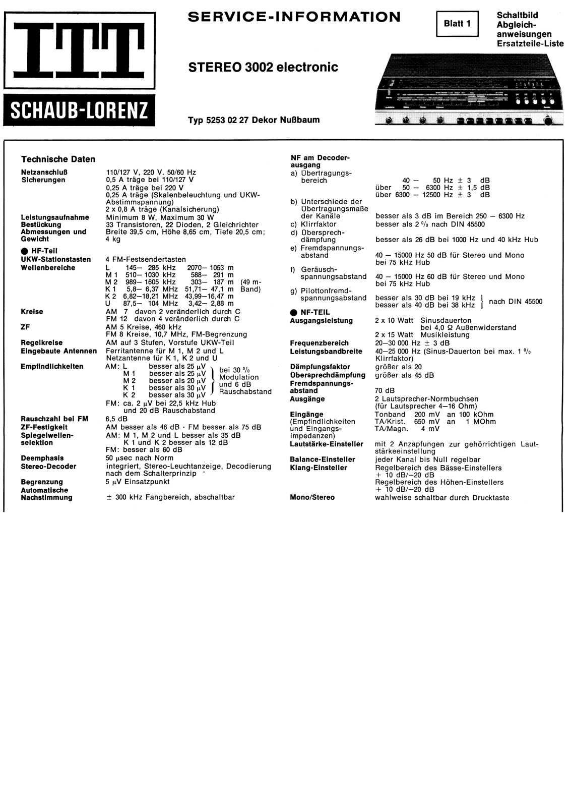 Itt Schaub-Lorenz-ST-3002 Schematic