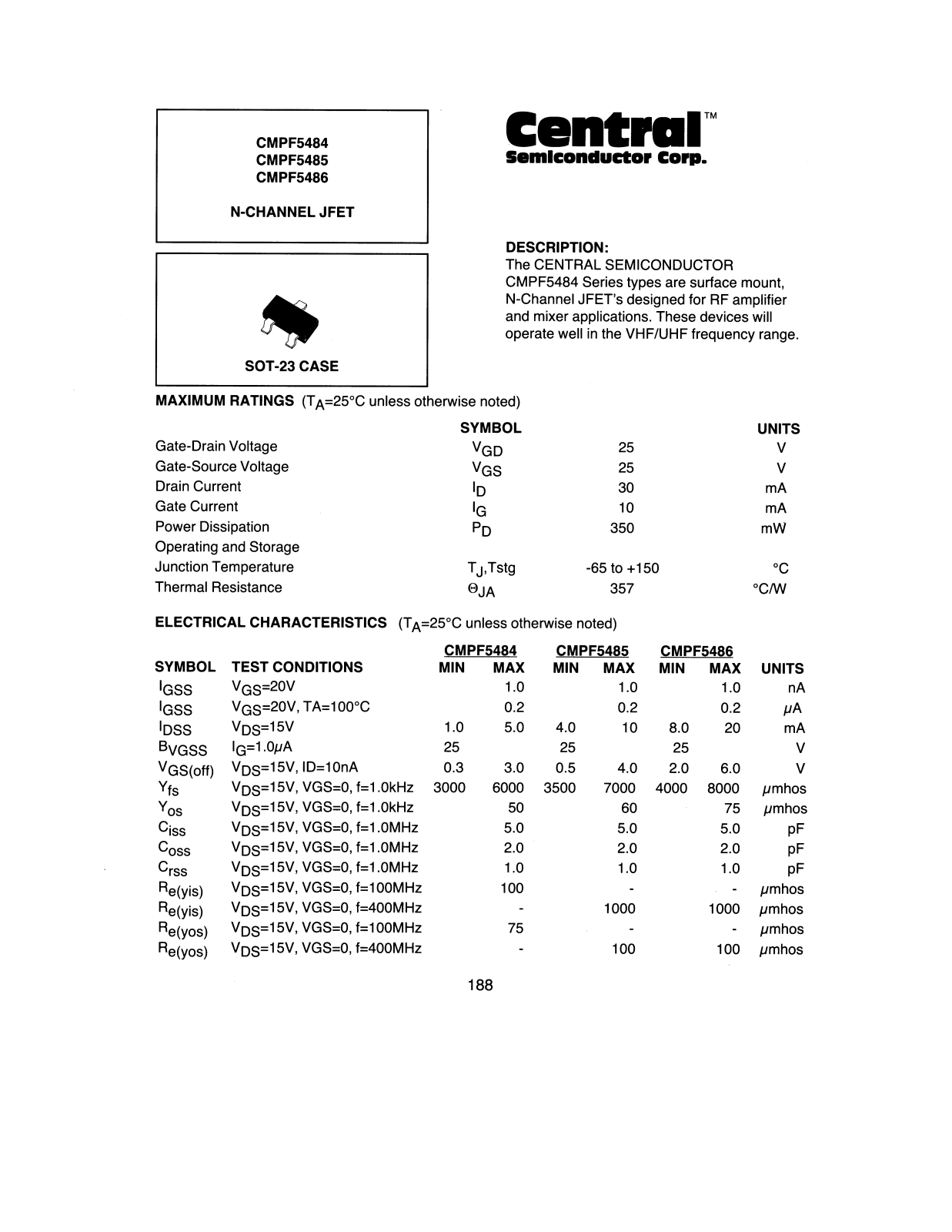 CENTR CMPF5486, CMPF5485, CMPF5484 Datasheet