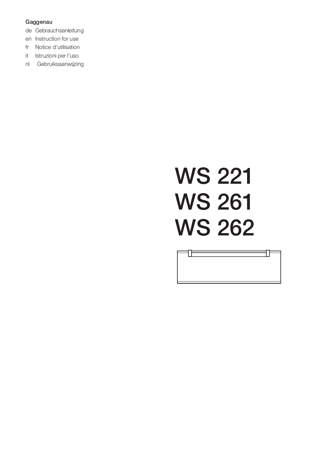 Gaggenau WS 221, WS 262, WS 261 User Manual