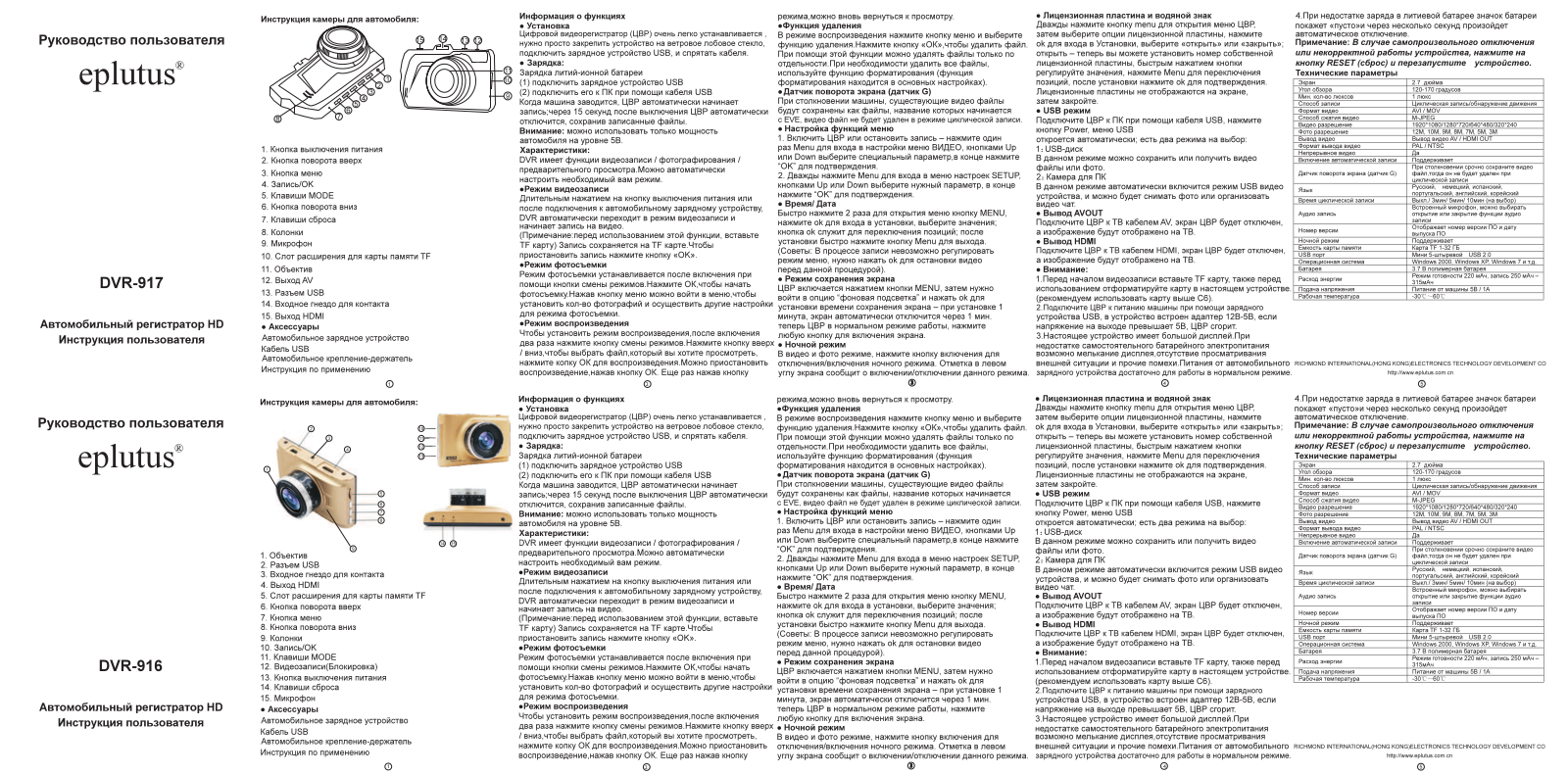 EPLUTUS DVR-916 User Manual