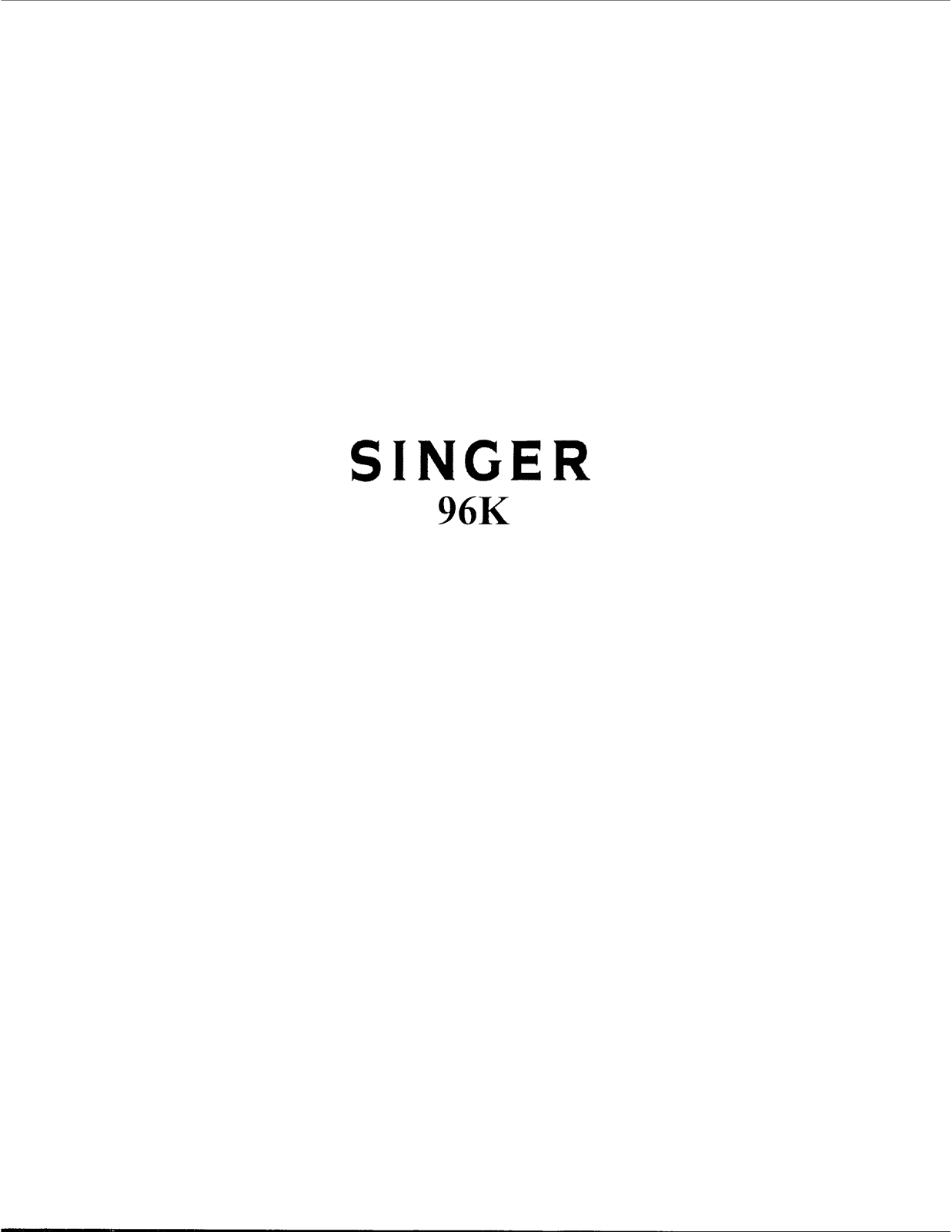 SINGER 96K Parts List