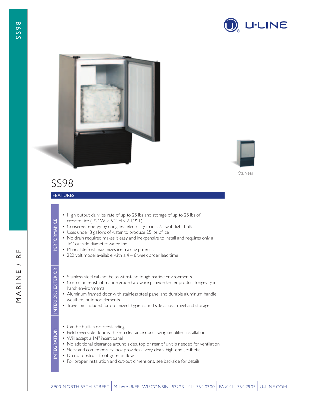 U-Line ULN-SS98-03 User Manual