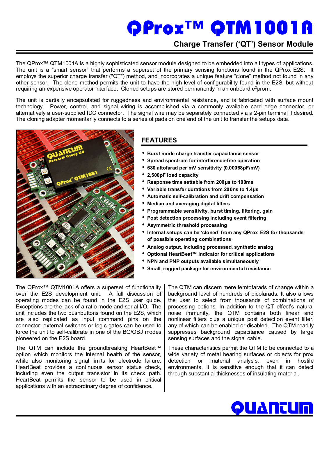 QPROX QTM1001A Datasheet