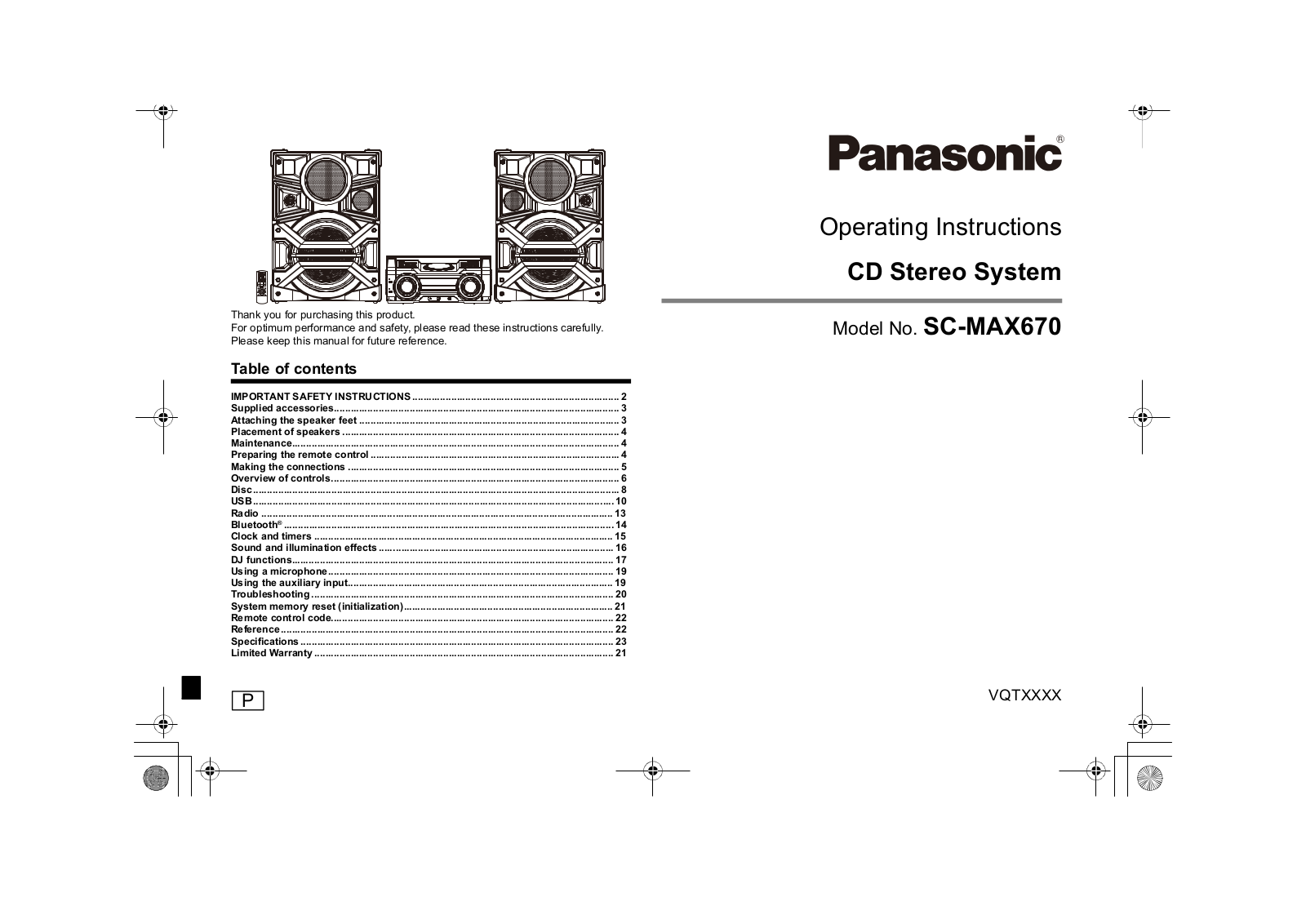 Panasonic B21R1401 User Manual