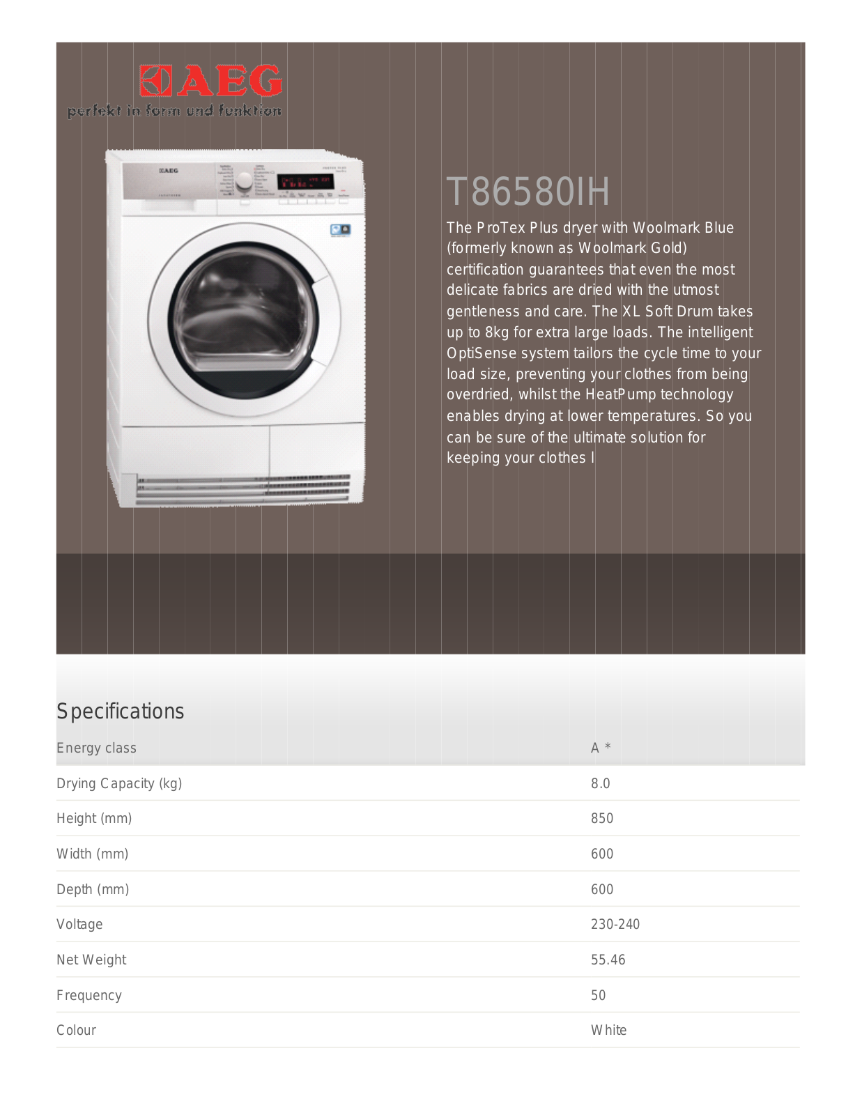 AEG T86585IH User Manual