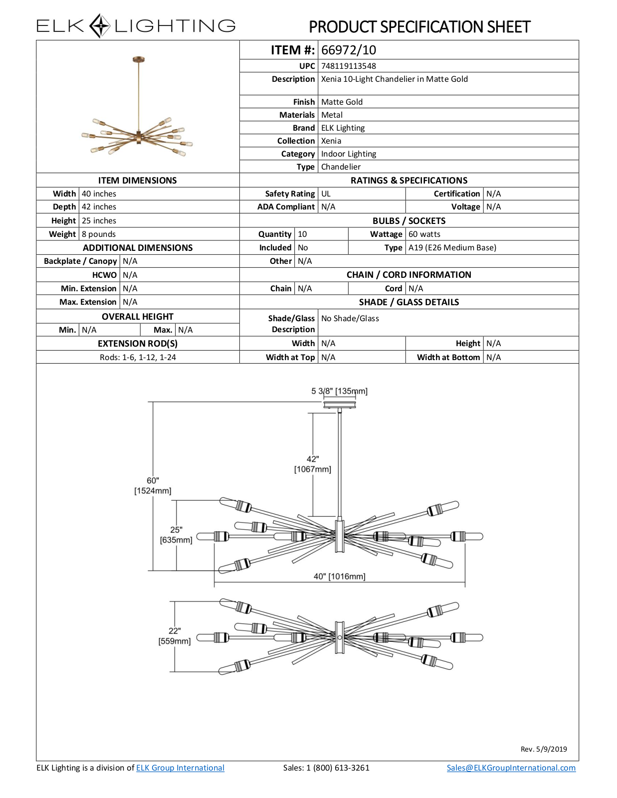 ELK Lighting 6697210 Specifications - ManualMachine.com