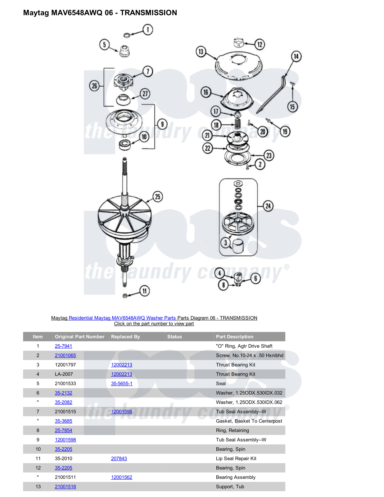 Maytag MAV6548AWQ Parts Diagram