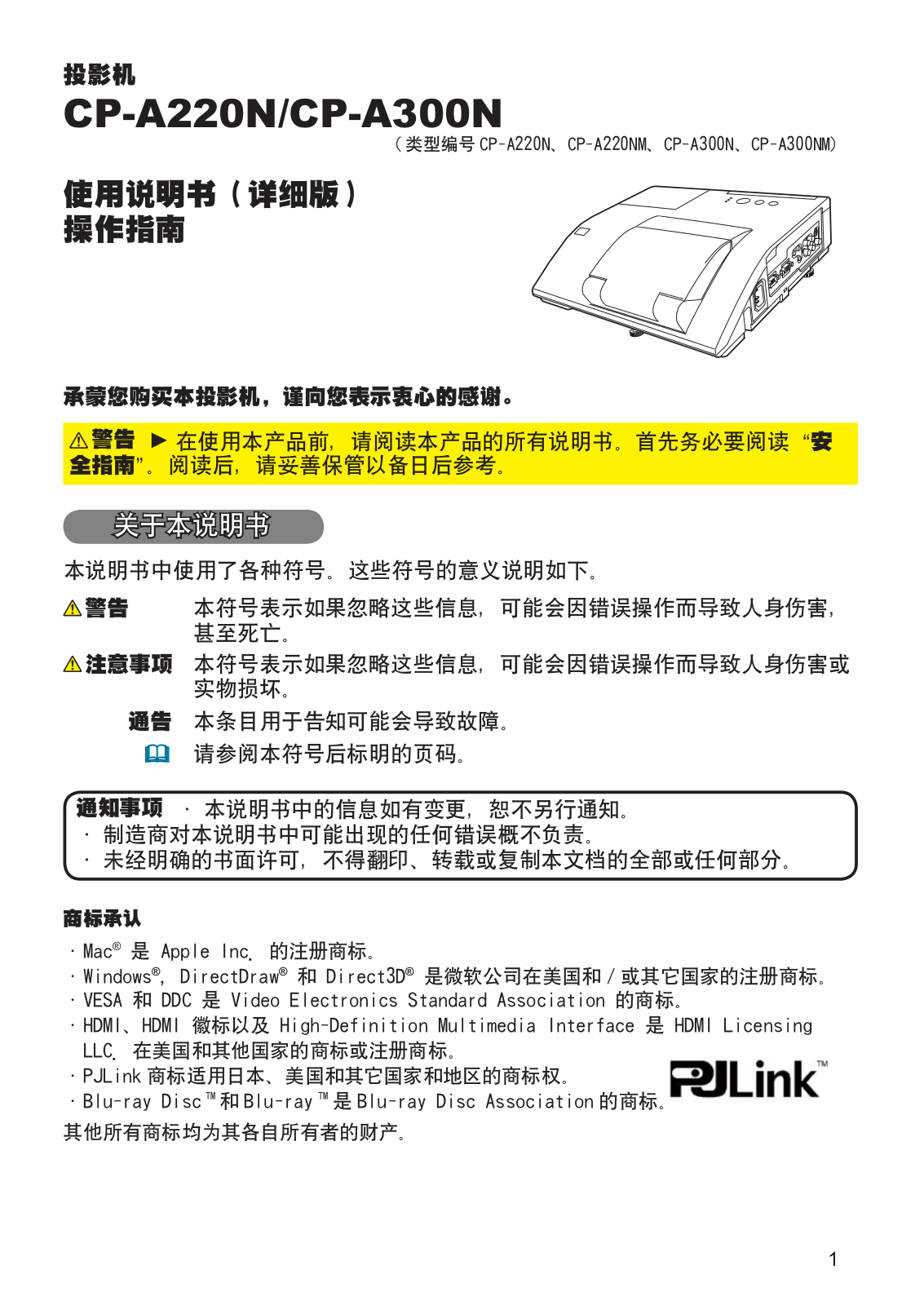 Hitachi CP-A300N, CP-A220N User Manual