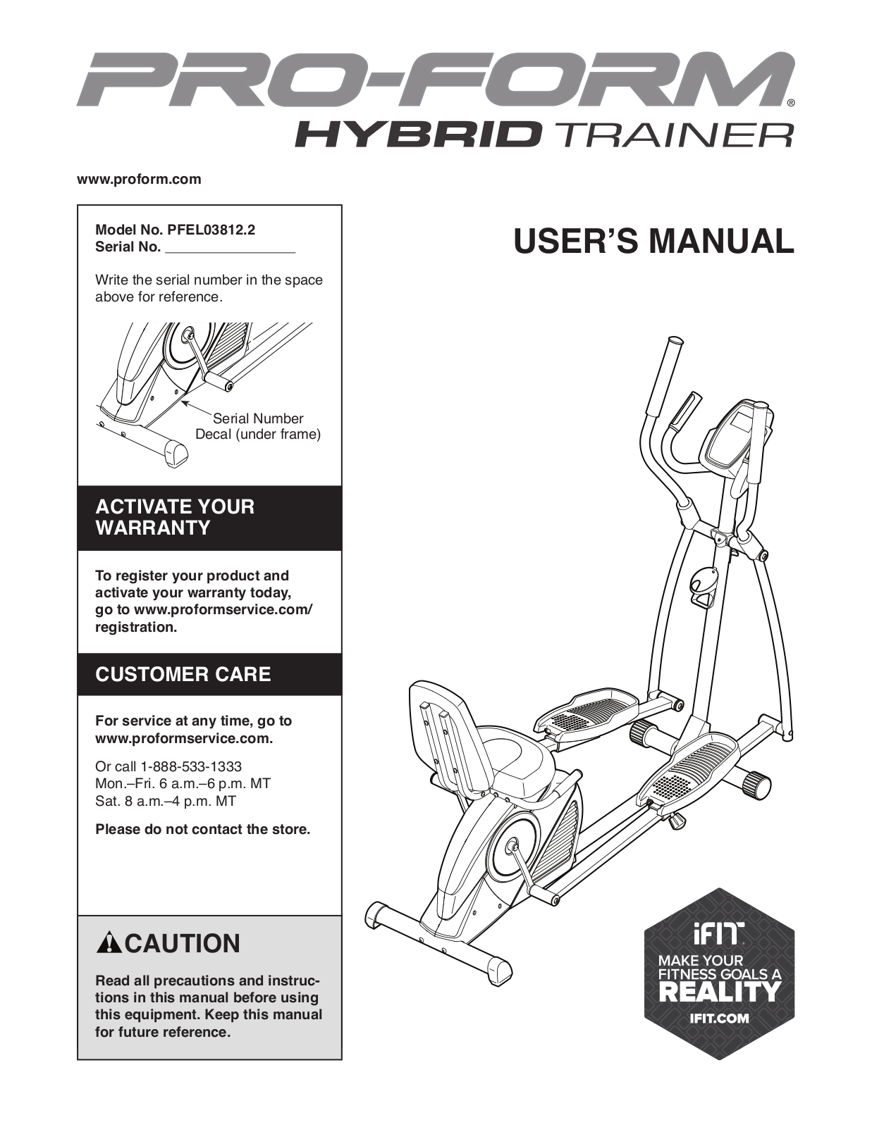 ProForm PFEL038122 User Manual