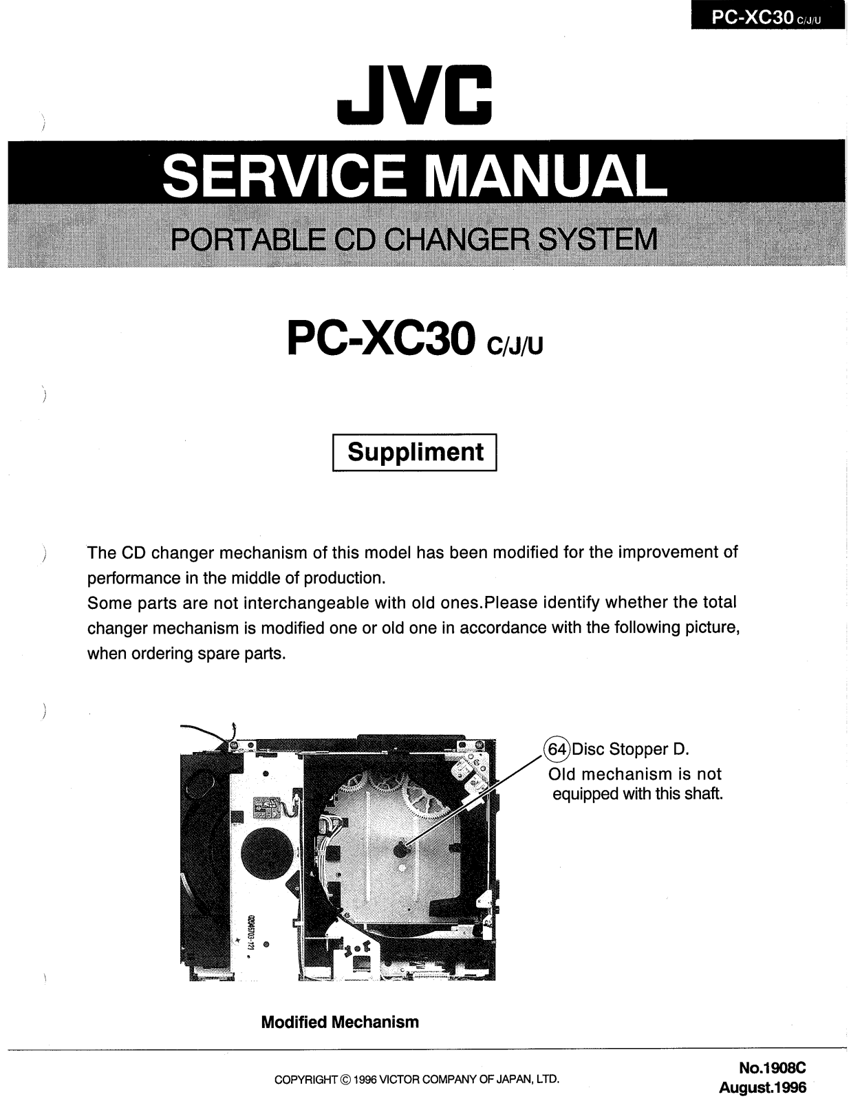 JVC PC-XC30U Service Manual