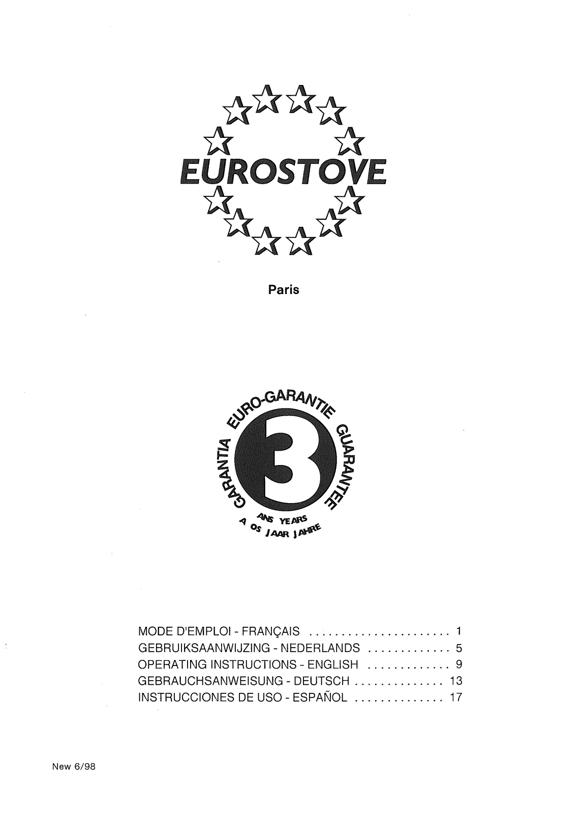 Pvg EUROSTOVE PARIS User Manual