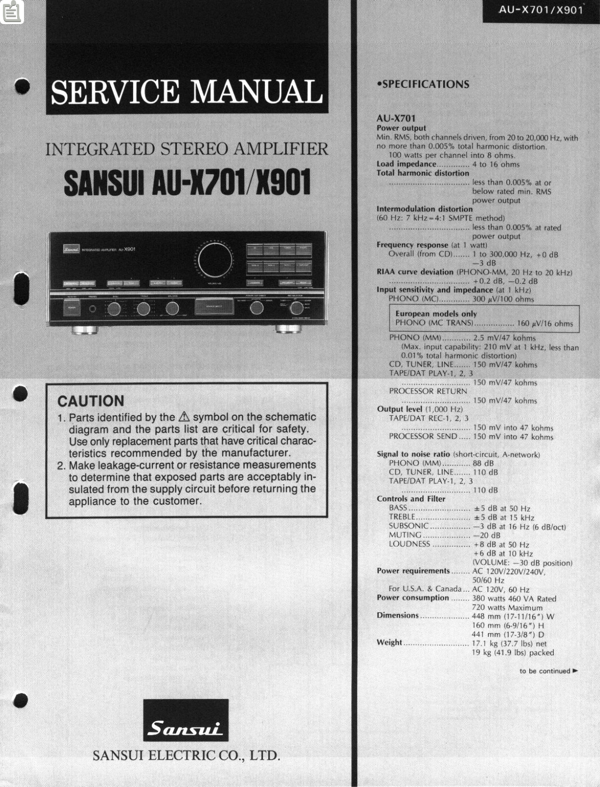 Sansui AU-X701 Service manual - ManualMachine.com