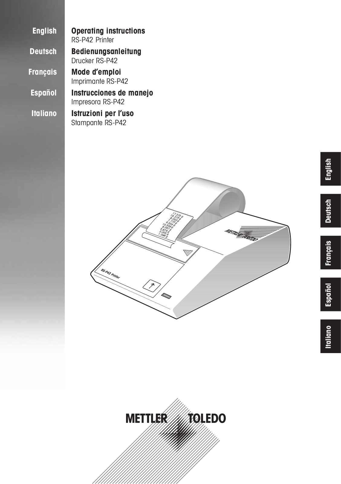 Mettler Toledo RS-P42 Operating Instructions Manual