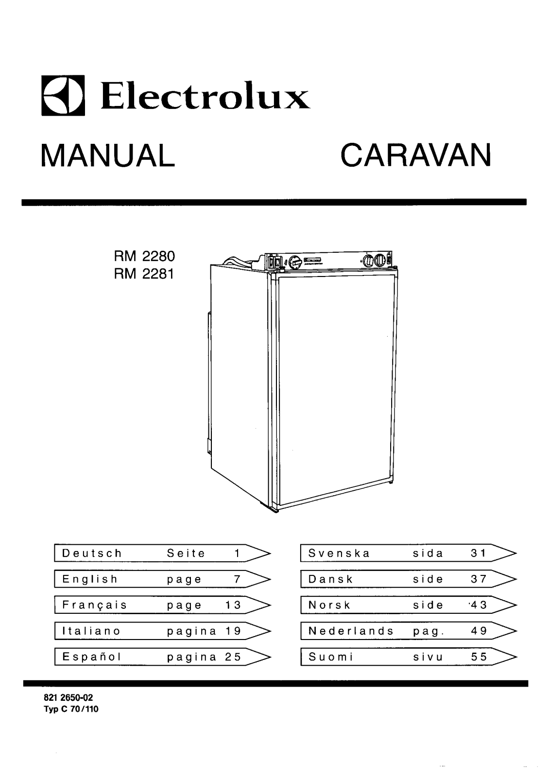 electrolux RM2280, RM2281 User Manual
