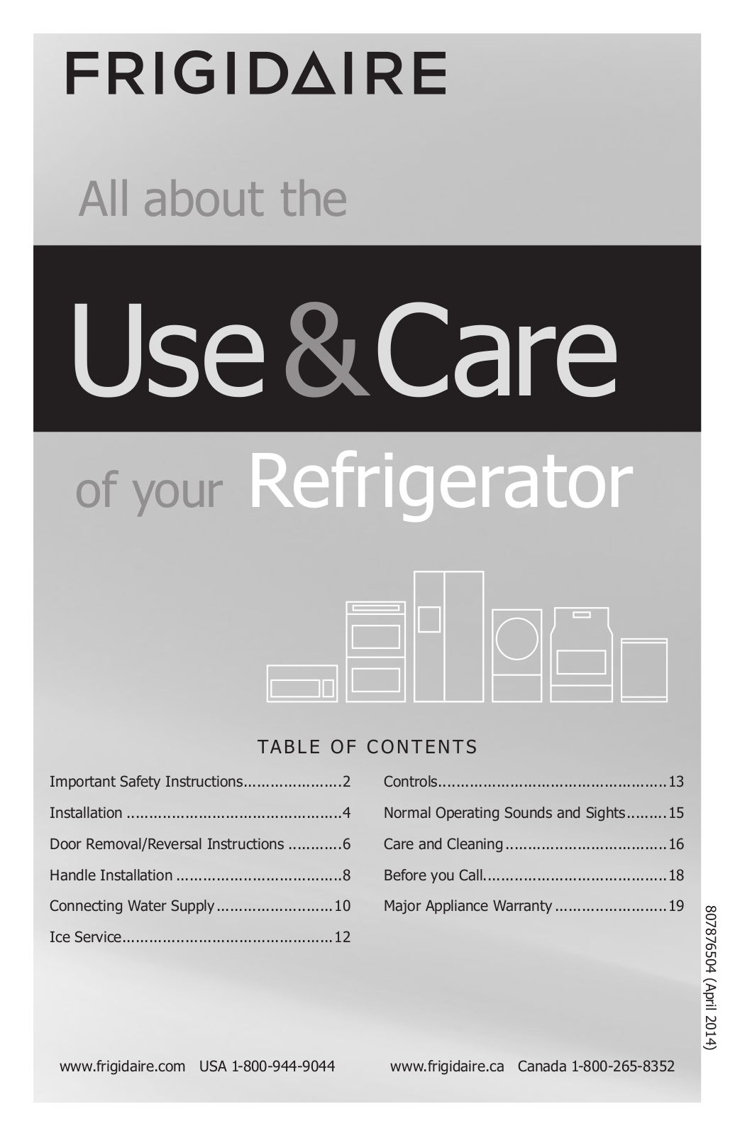 FRIGIDAIRE FFHT1831QQ User Manual