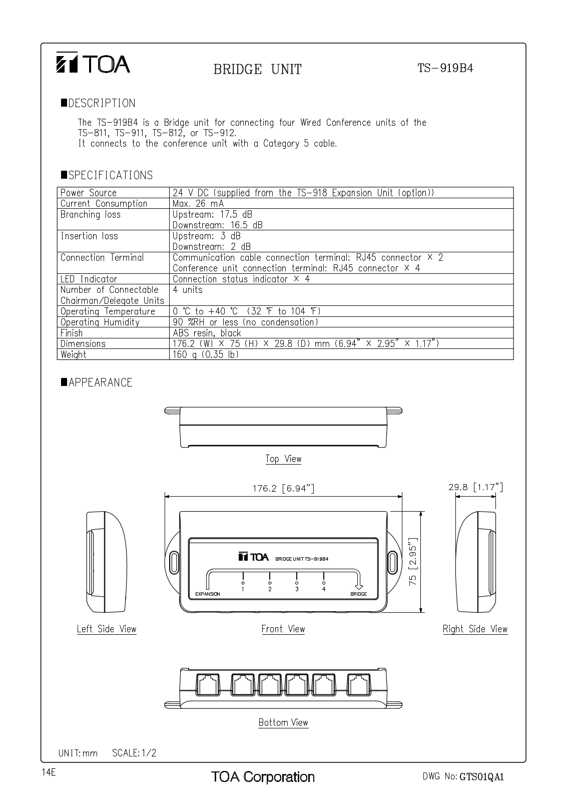 TOA TS-919B4 User Manual