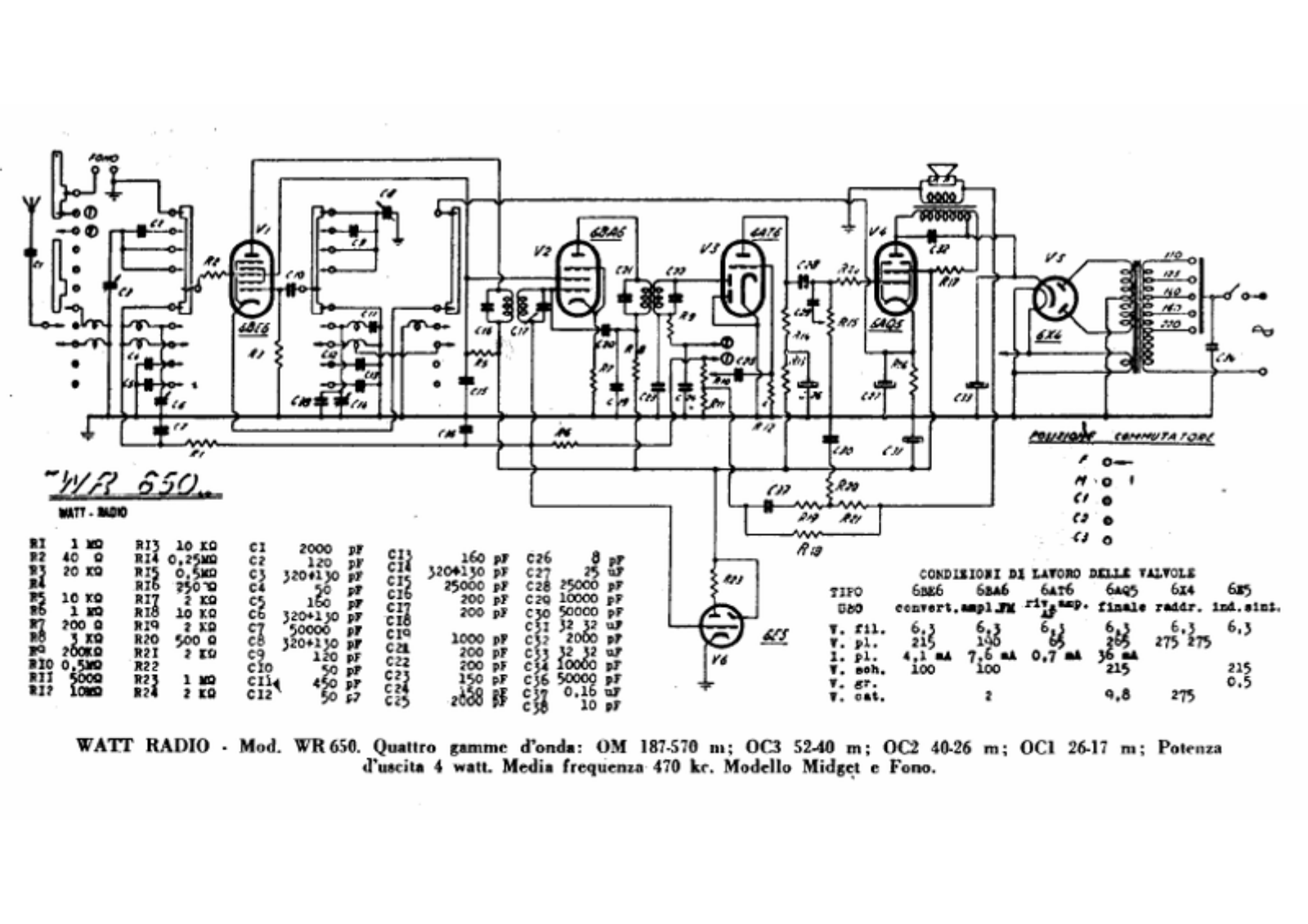 Watt Radio wr650 schematic