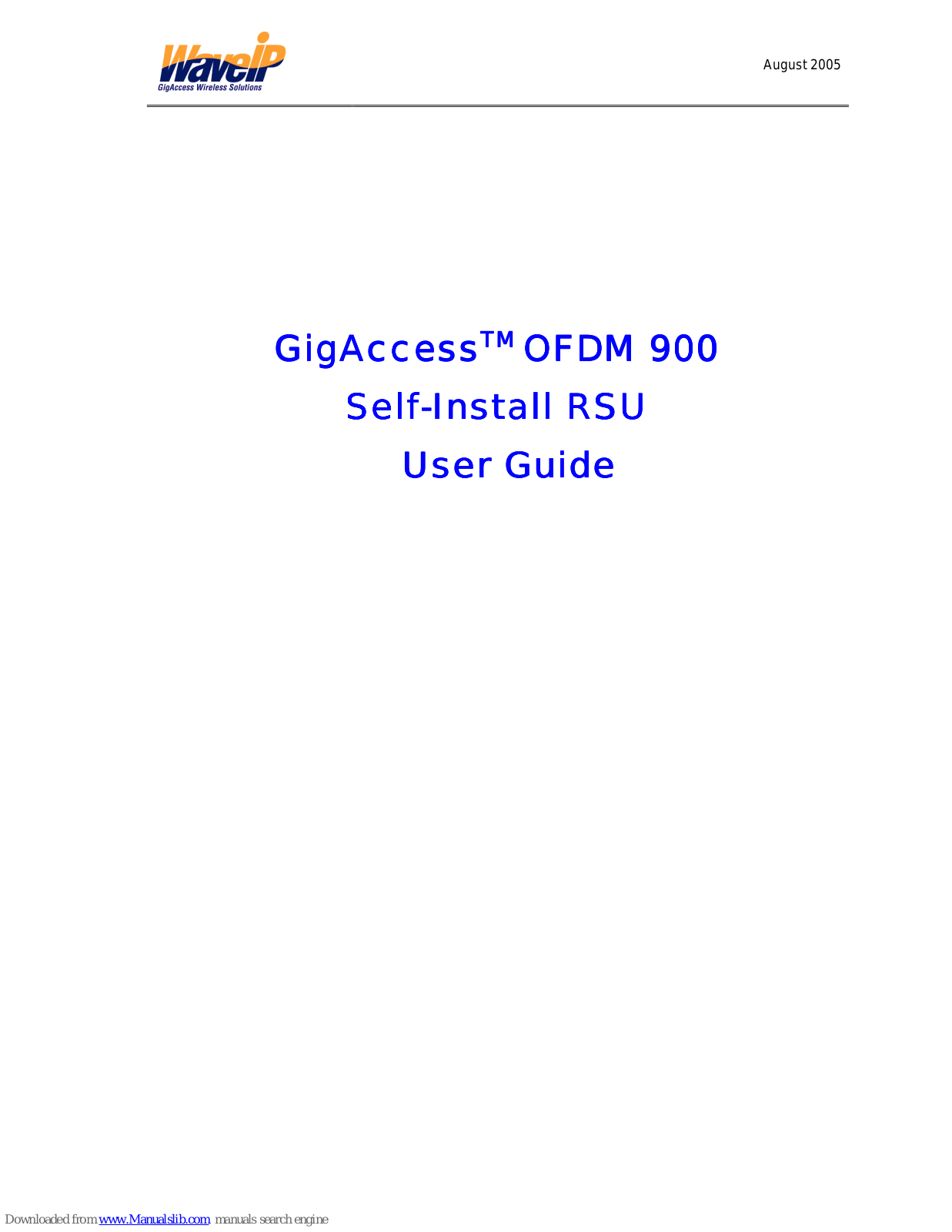 WaveIP OFDM 900 User Manual - ManualMachine.com