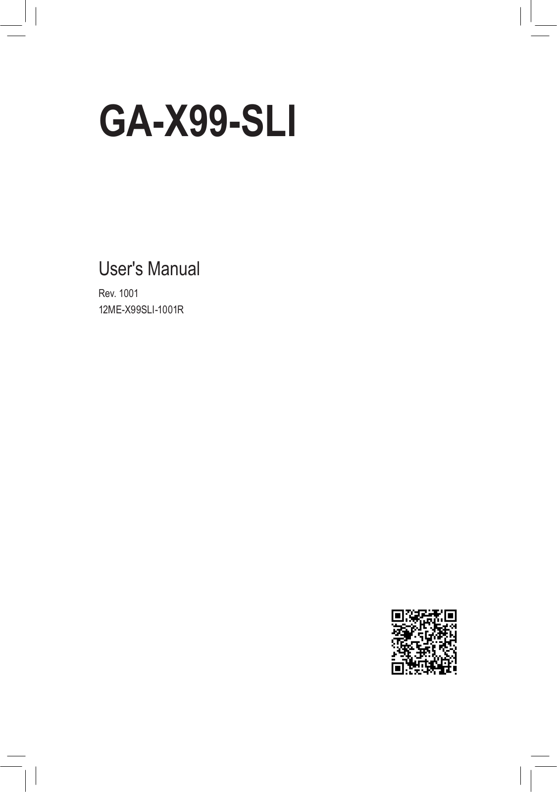 Gigabyte GA-X99-SLI User Manual