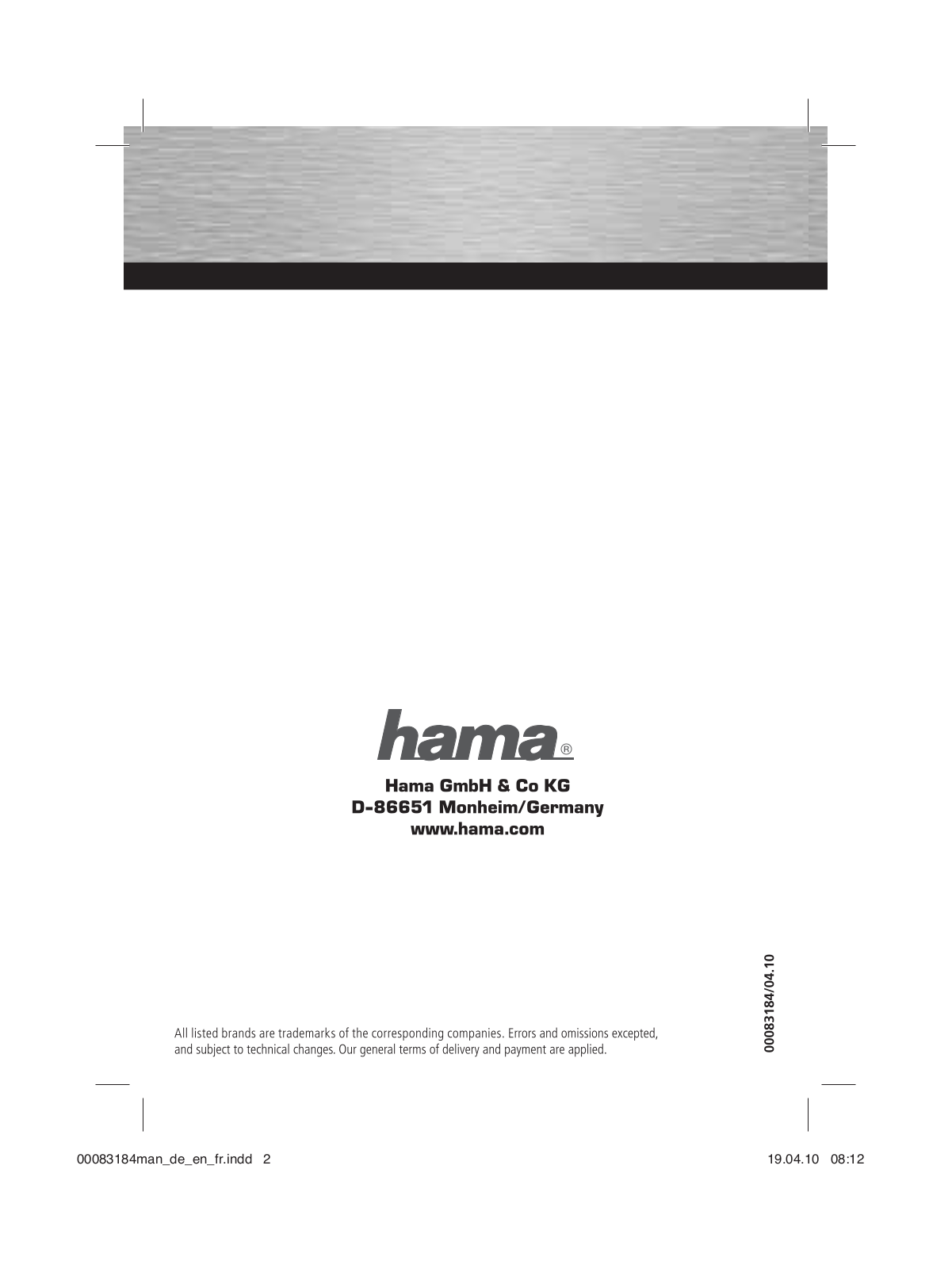 Hama IR83 SW User guide