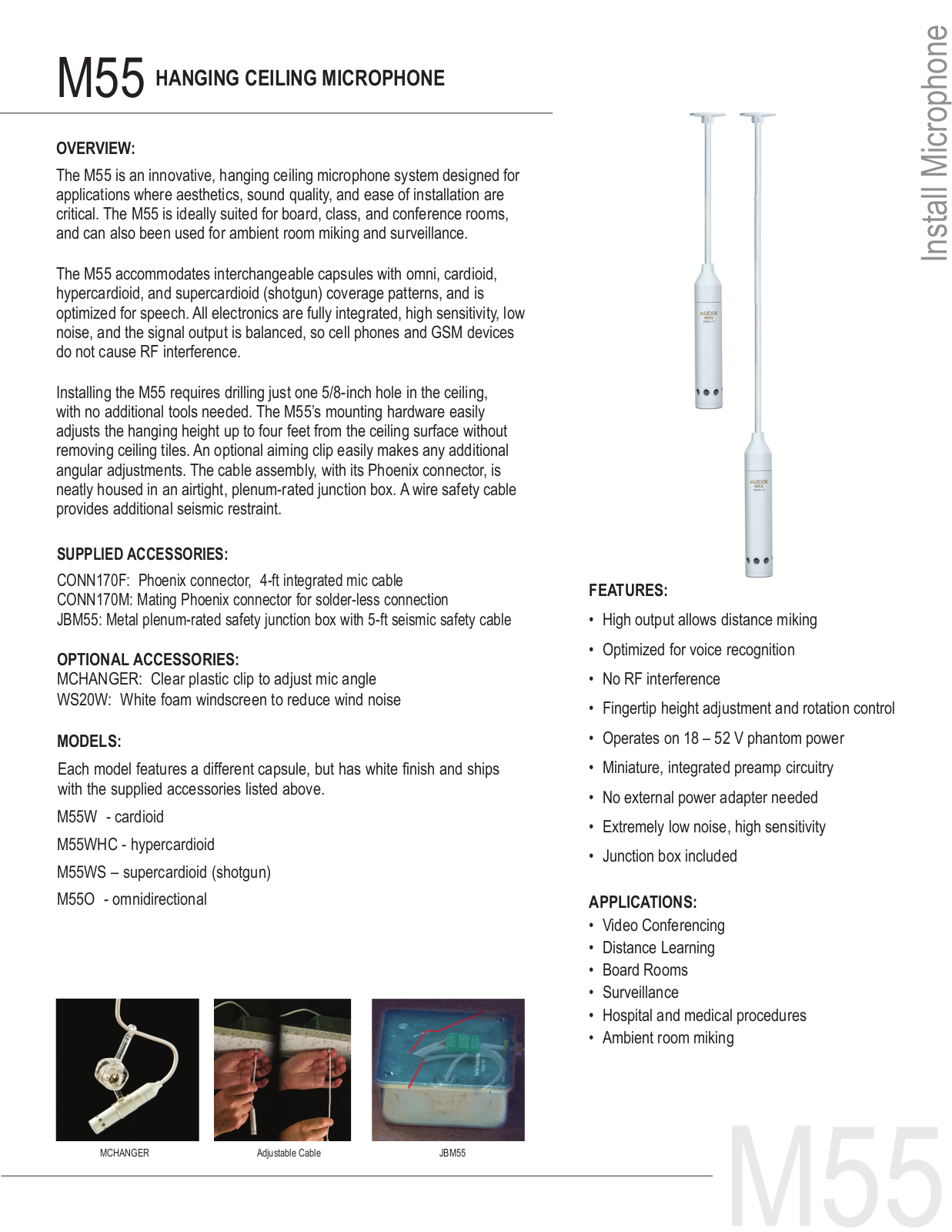 Audix M55W Specifications