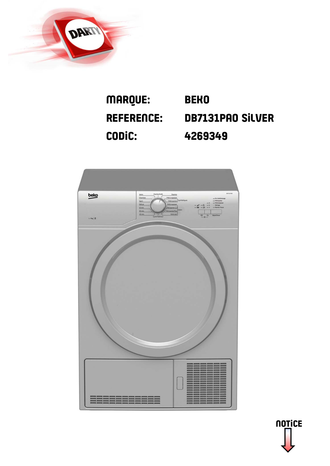 BEKO DB8131PAOS User Manual