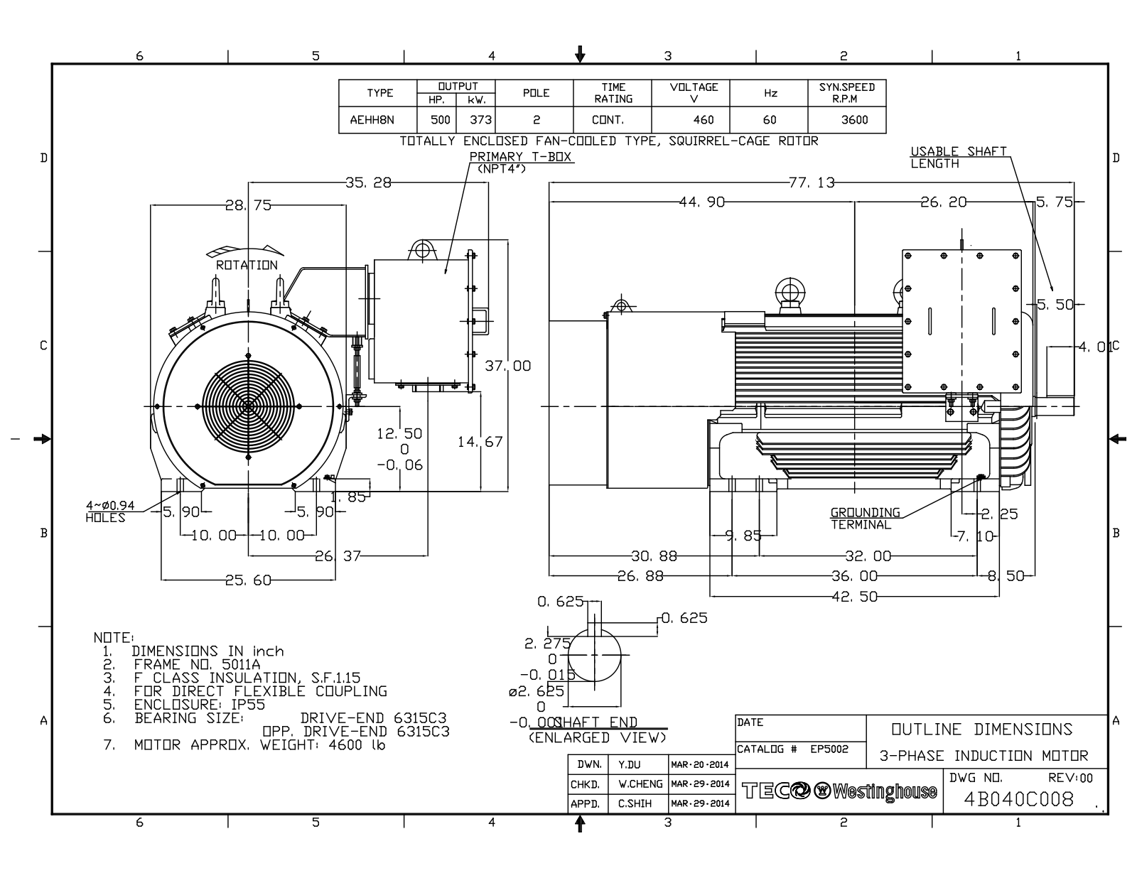 Teco EP5002 Reference Drawing