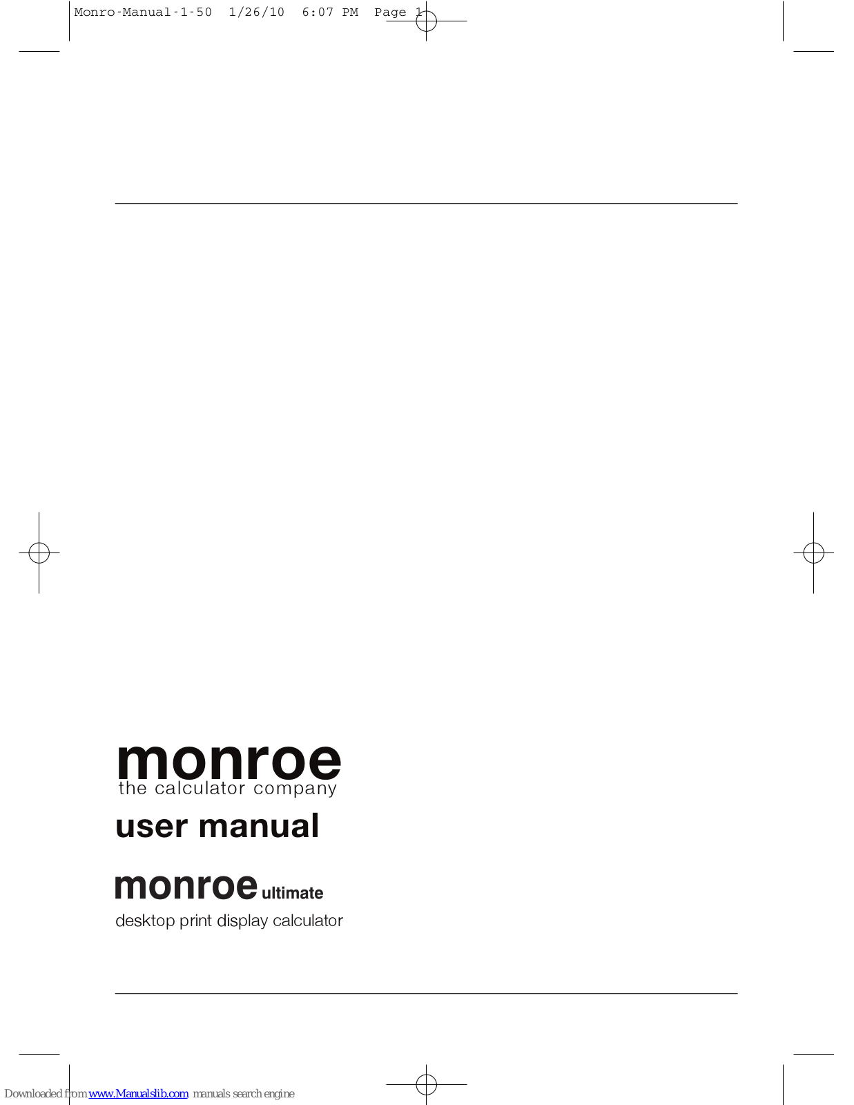 Monroe Ultimate User Manual