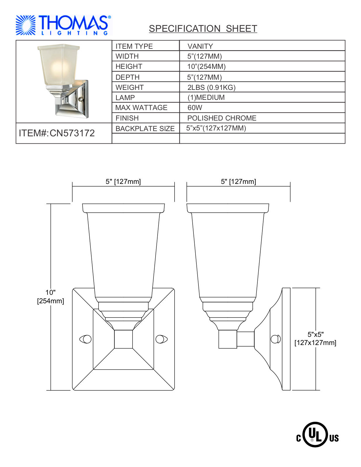 Thomas Lighting CN573172 User Manual - ManualMachine.com