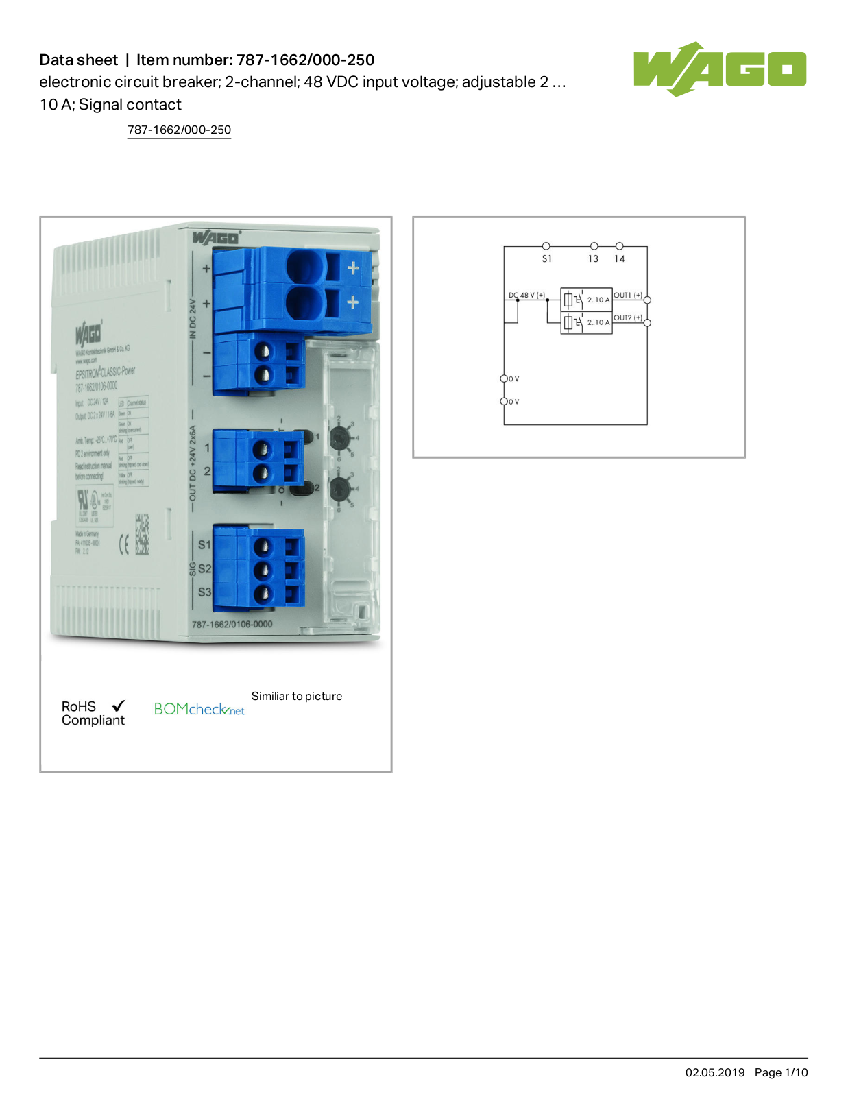 Wago 787-1662/000-250 Data Sheet