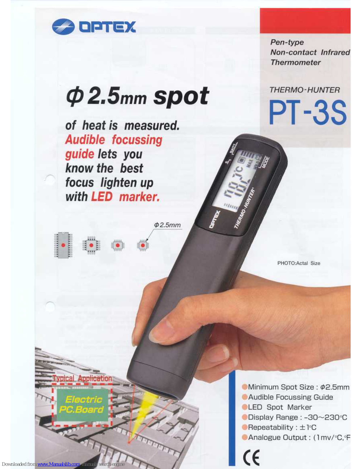 Optex PT-3S User Manual - ManualMachine.com