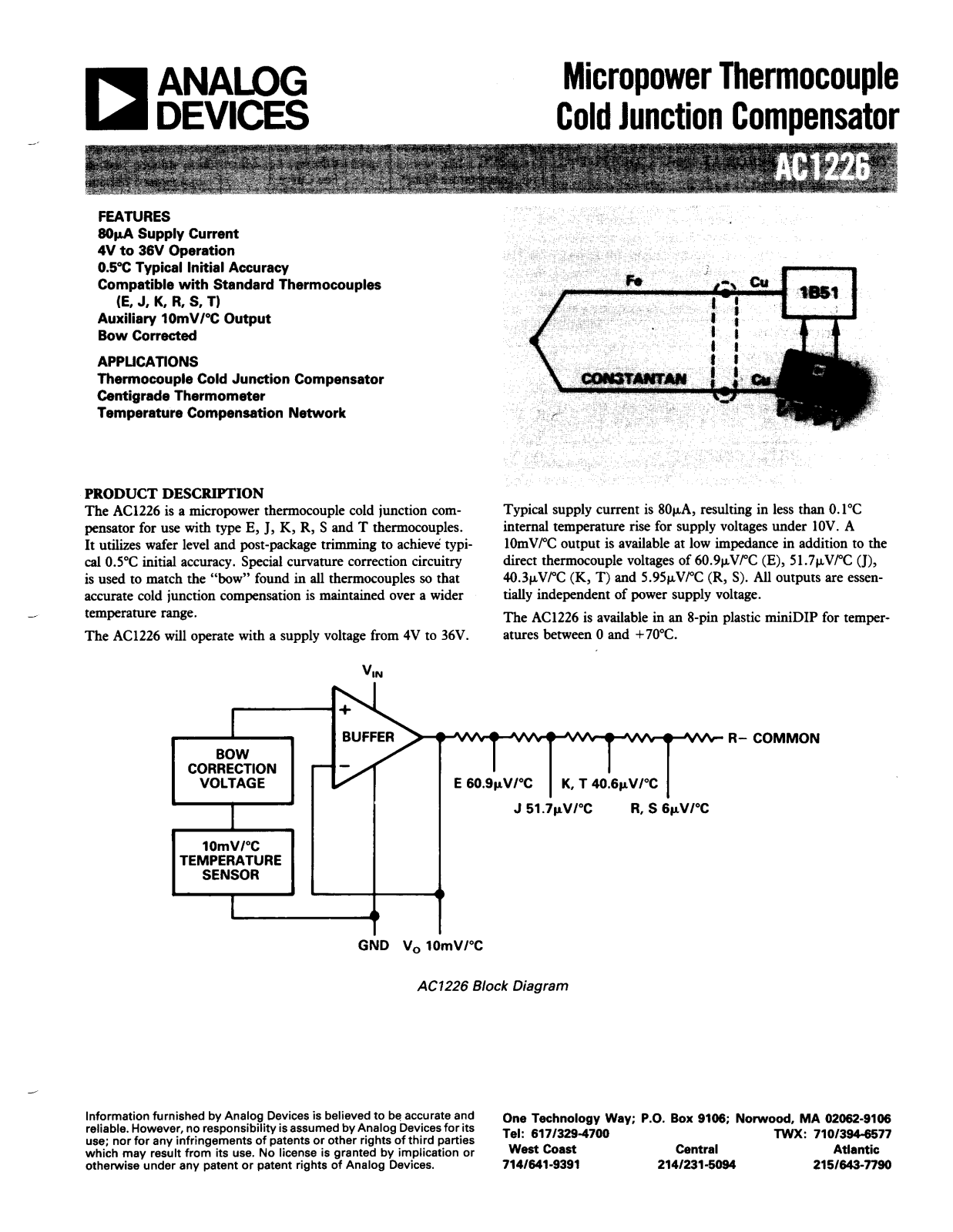 Analog Devices AC1226 Datasheet