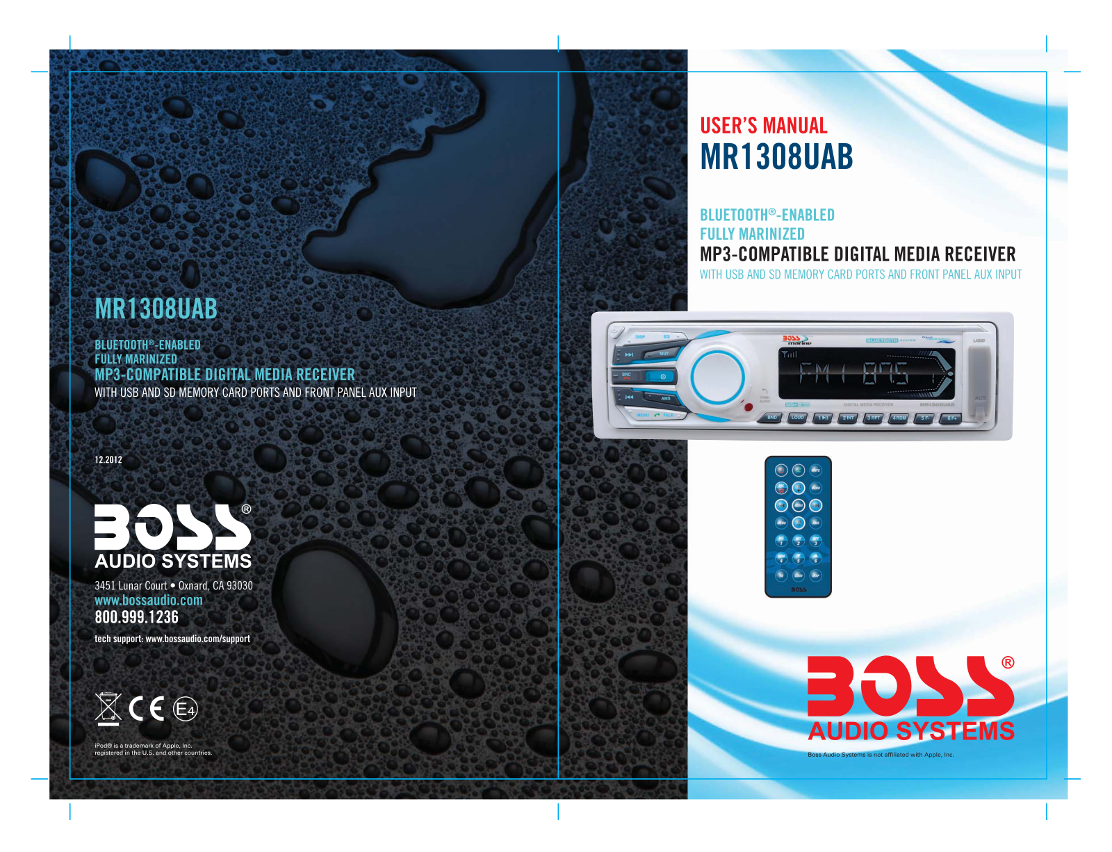 Boss Audio MR1308UAB User Manual