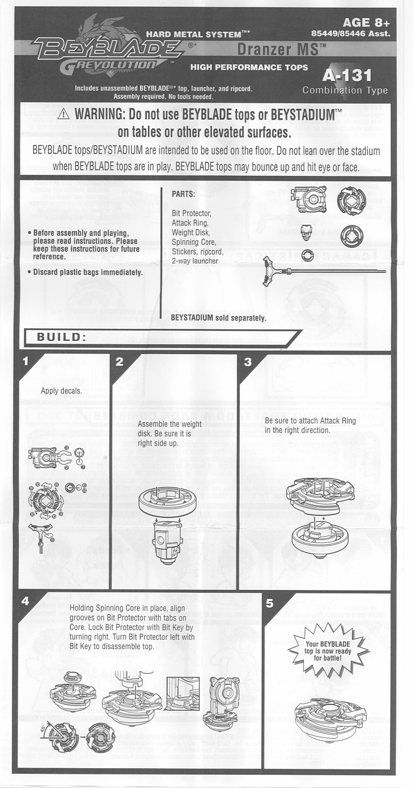 HASBRO Beyblade Grevolution Dranzer MS A131 User Manual